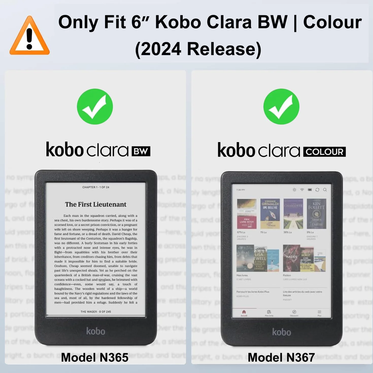 Tenano Custodia Trasparente per Kobo Clara Colour/BW/2E, Tolino Shine Colour/Shine 5/4, Copertura Posteriore in Silicone 6"