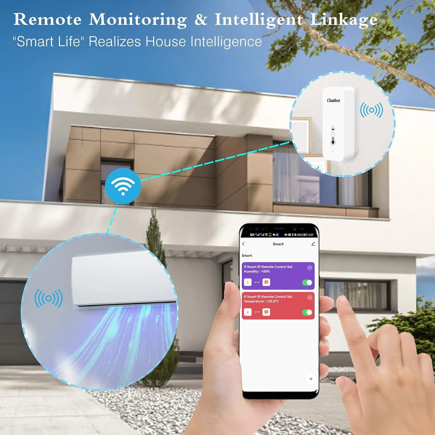 Termometro Igrometro WiFi Tuya Digitale Sensore Temperatura con App, 2 Pack