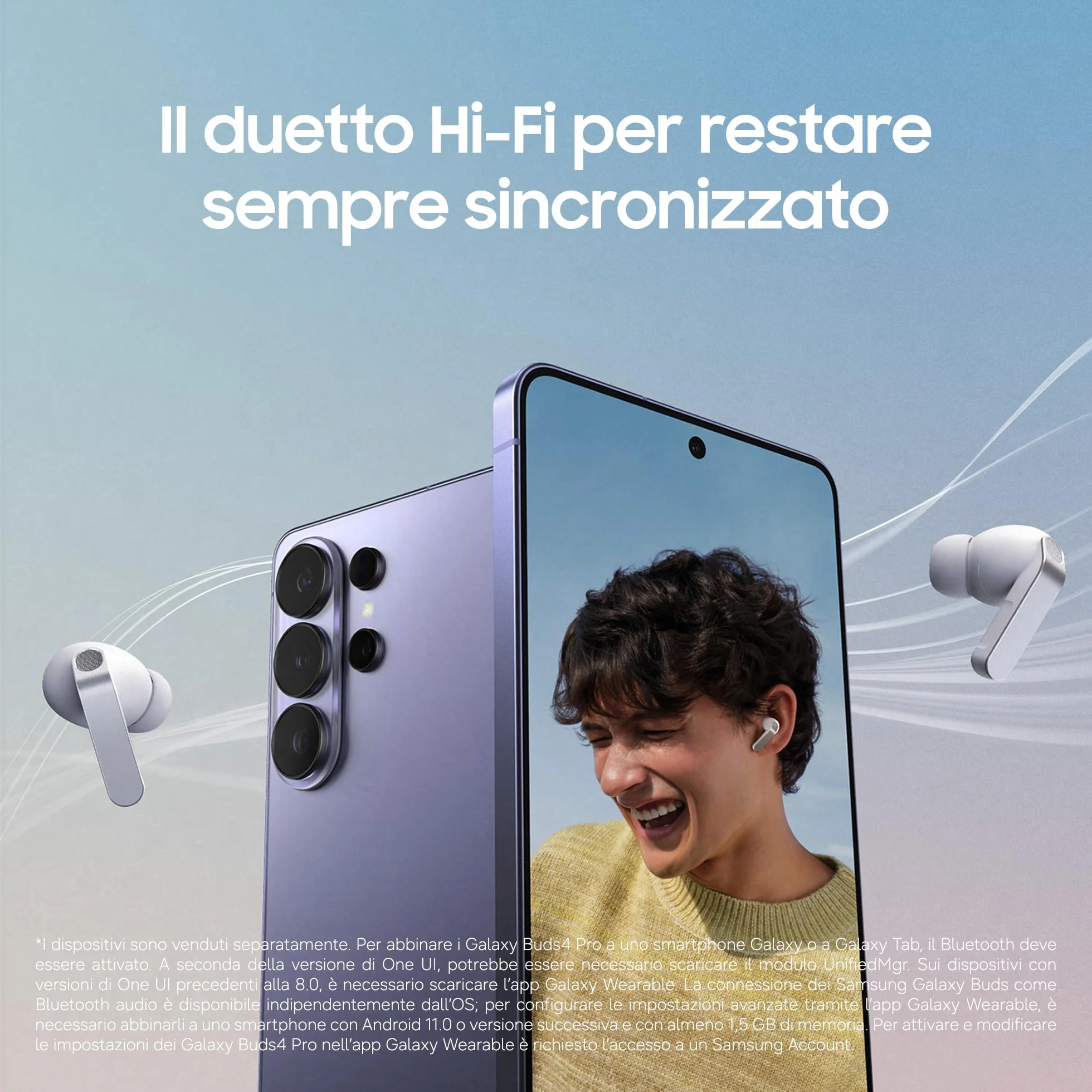 Samsung Galaxy Buds4 Pro Black, Altoparlante a 2 Vie, Doppio Amplificatore, Chiamate Cristalline, Audio 360°, ANC Migliorata, Controllo Adattivo Rumore, Galaxy AI con Comandi Vocali