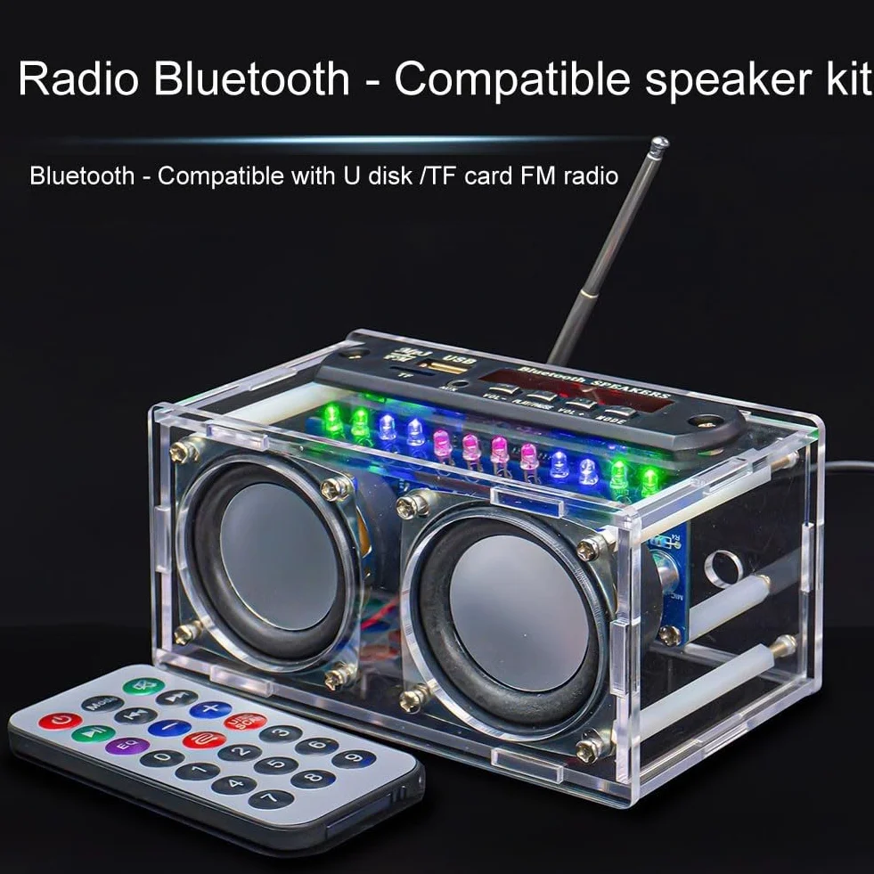 Zestaw do samodzielnego montażu głośników z radiem FM, lutowanie, nauka, radio Bluetooth 2-kanałowe