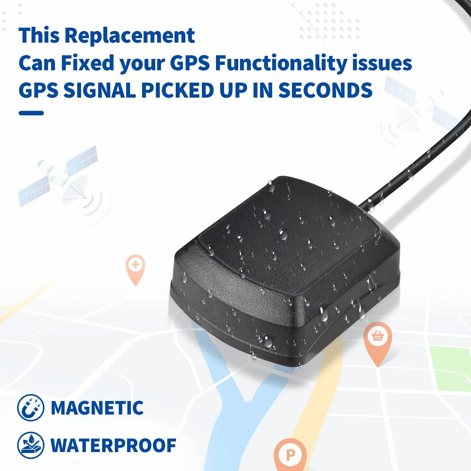 Eightwood Antenna GPS Fakra C Adattatore GPS Autoattiva Cavo Estensione 300cm per DVR Auto Tracking Navigazione