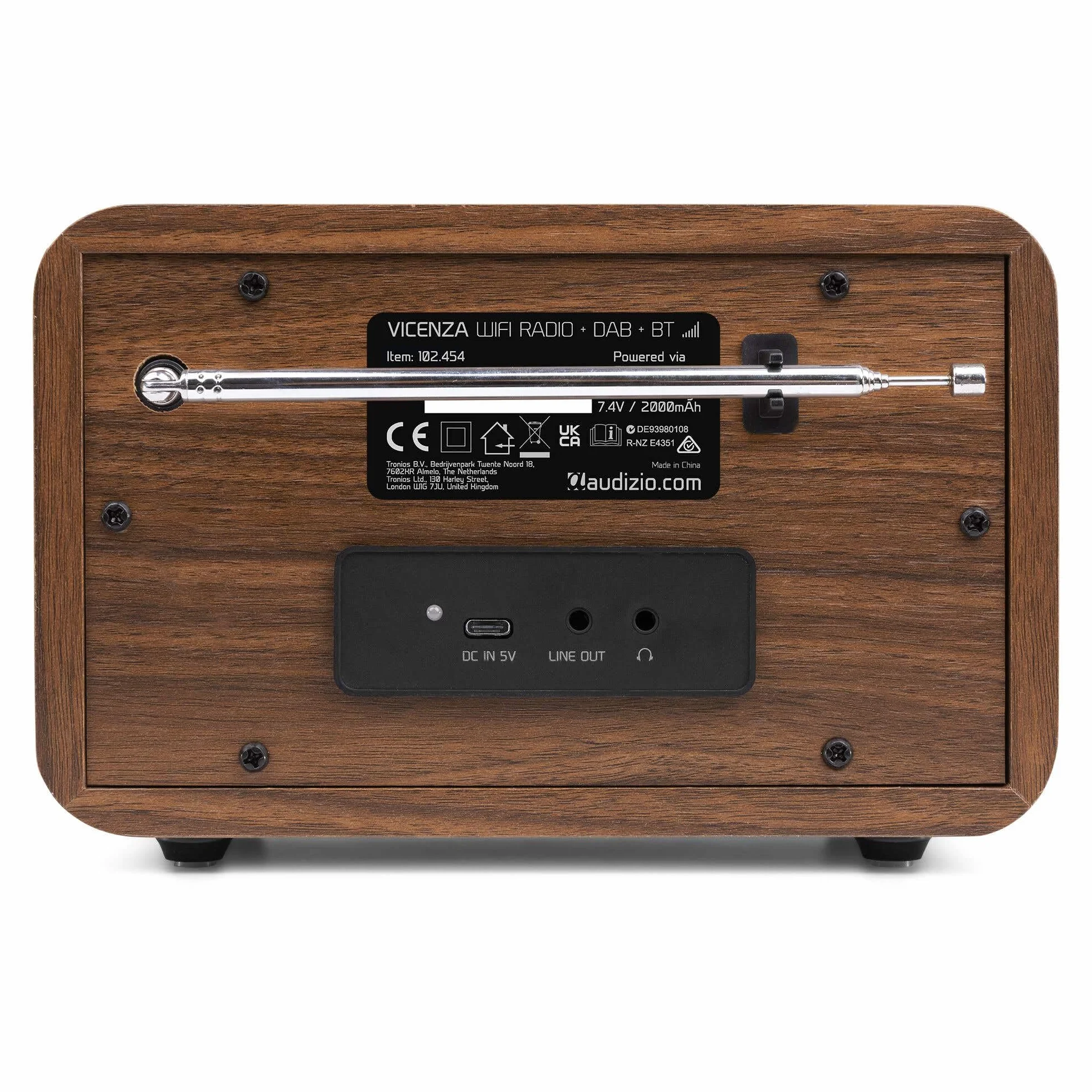 Audizio Vicenza radio Internet DAB+ Bluetooth 5.1 WLAN FM radio da cucina marrone