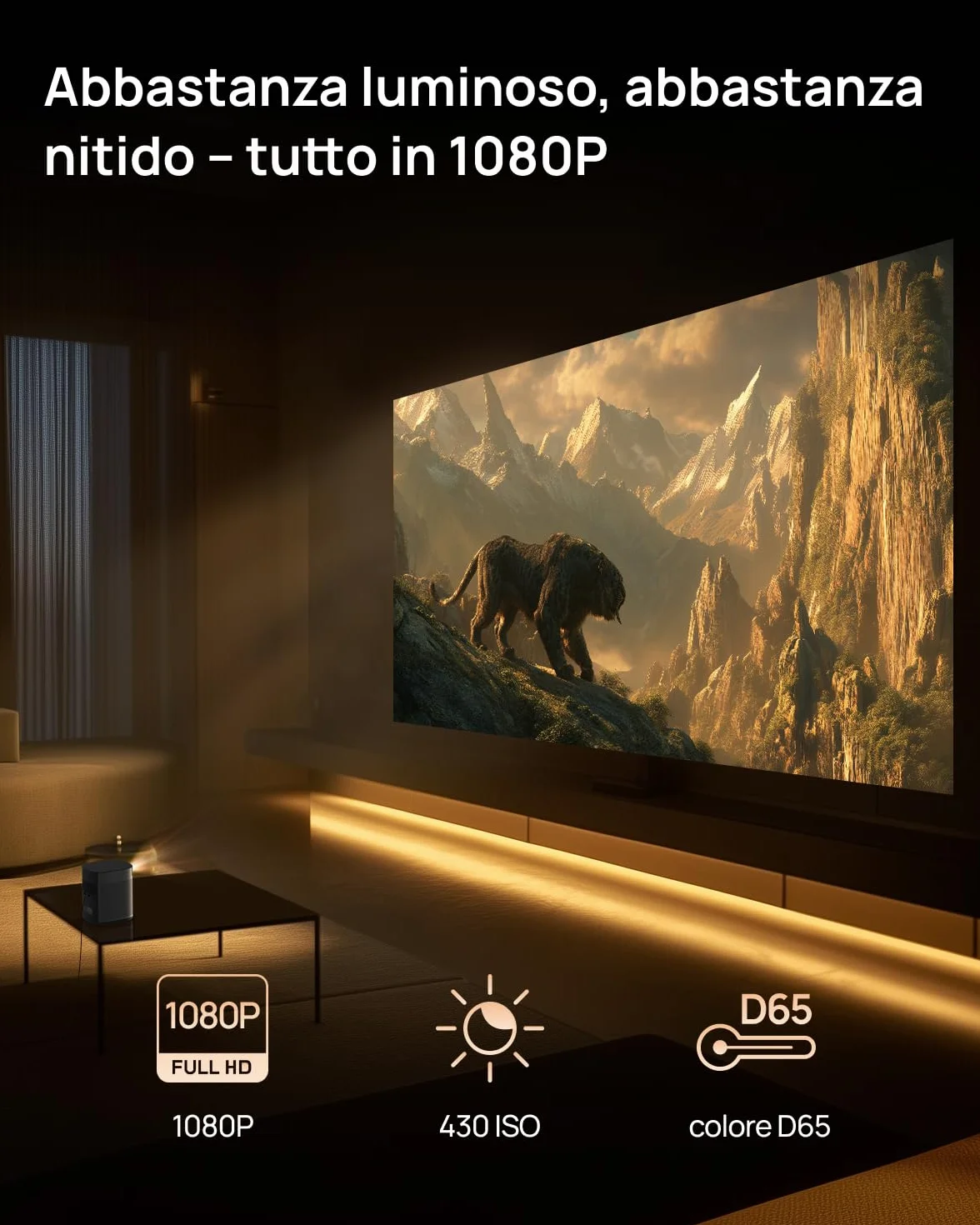XGIMI MoGo 2 Pro 1080P Proiettore portatile 430 Lumen ISO Google TV Netflix Autofocus Wi-Fi Bluetooth