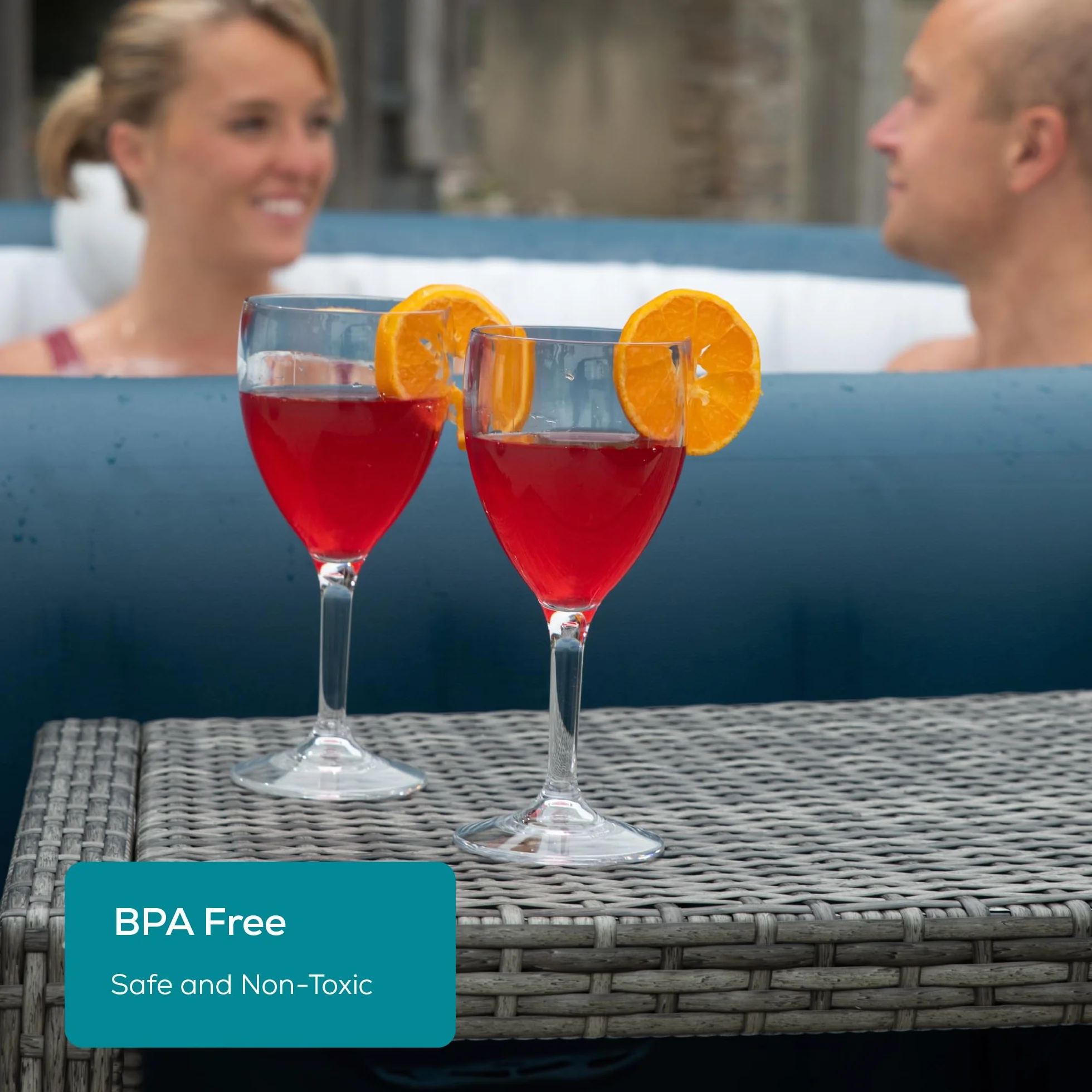 Lay-Z-Spa BWA0006 Bicchieri da vino in plastica infrangibili ultra trasparenti riutilizzabili lavabili in lavastoviglie per vasche idromassaggio piscine