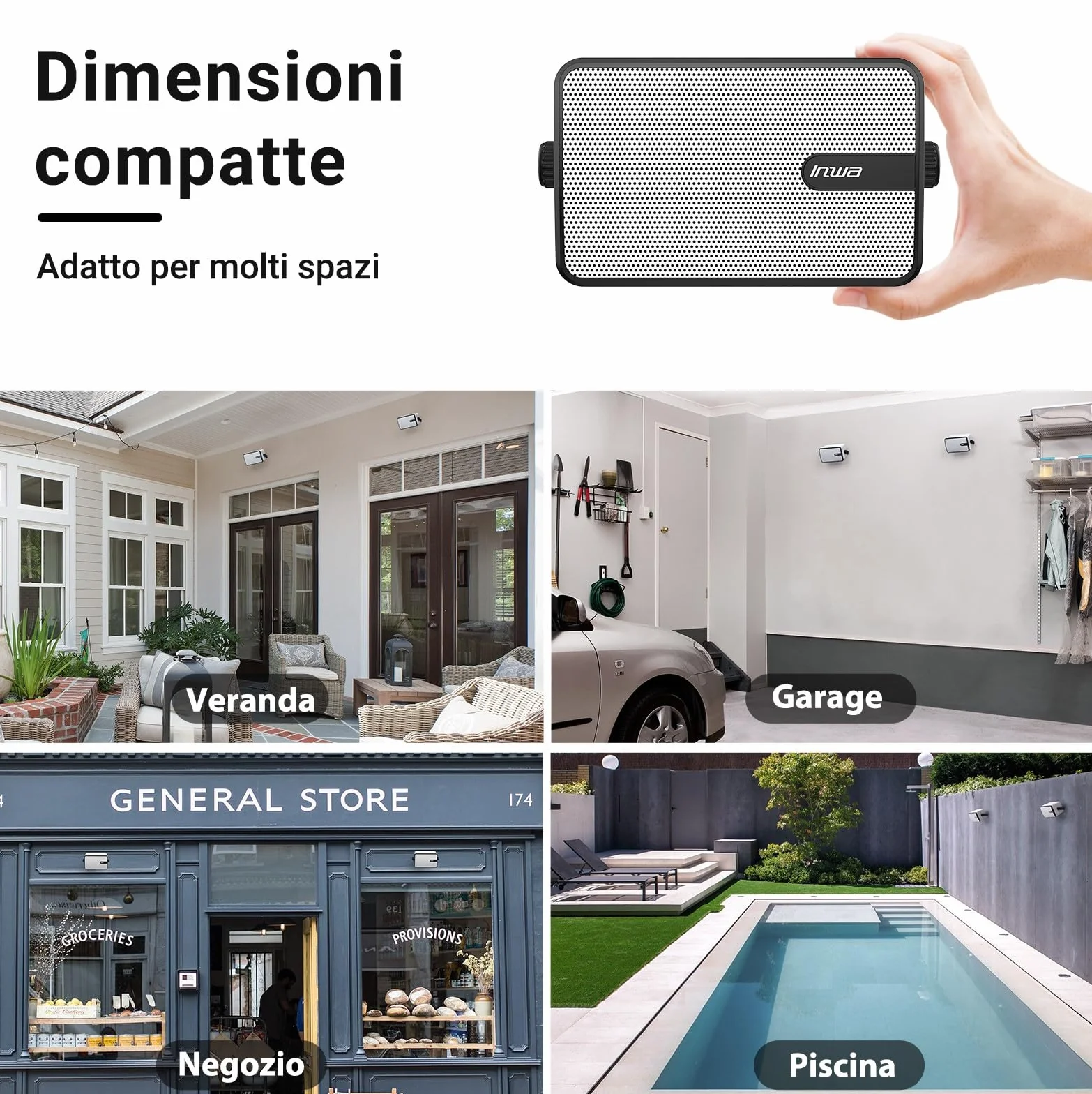 Inwa Cassa Bluetooth Esterni IPX5 Altoparlante Wireless 250W RMS 25W