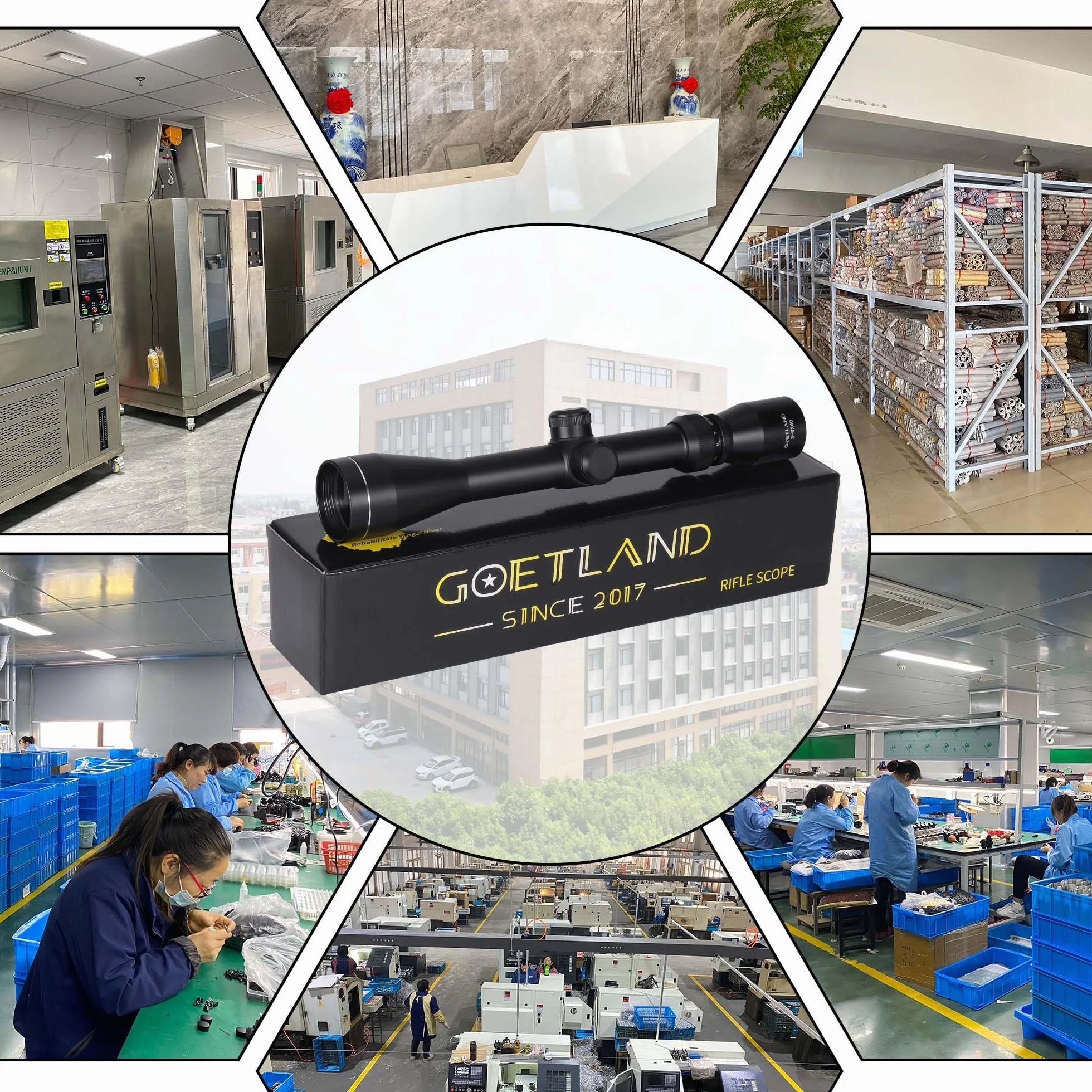 Goetland 3-9x40 Ottica per Carabina Aria Compressa Cannocchiale da Puntamento R4 Reticolo SFP con Anelli di Montaggio