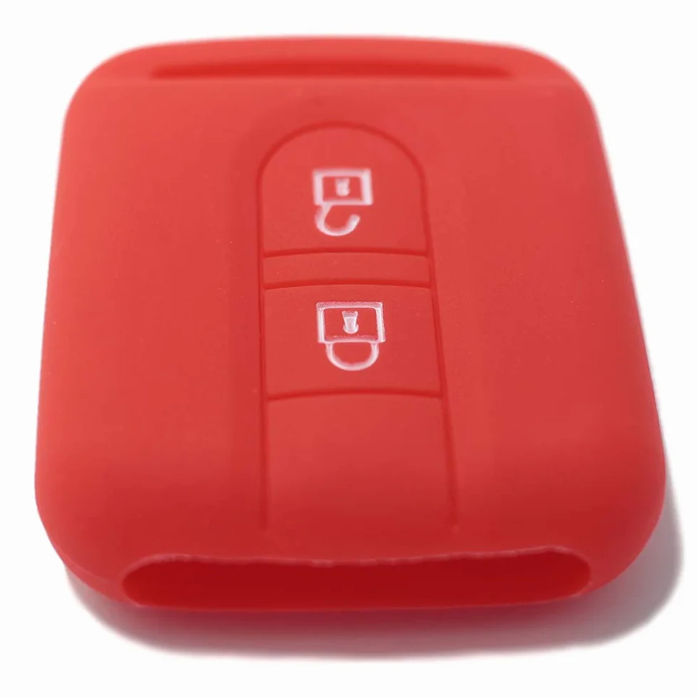 Siliconowy Portachiave Guscio Cover do Kluczyka Nissan 2 Przyciski Qashqai Xtrail Micra Terrano Murano Almera Note Juke Czerwony