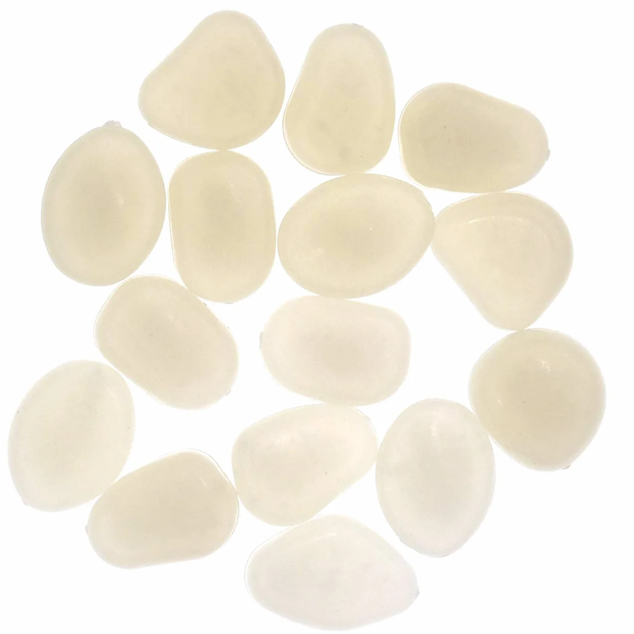 Qeesio 100 pz pietre luminose che si illuminano al buio pietre decorative per passerella da giardino fattoria pesce, bianco