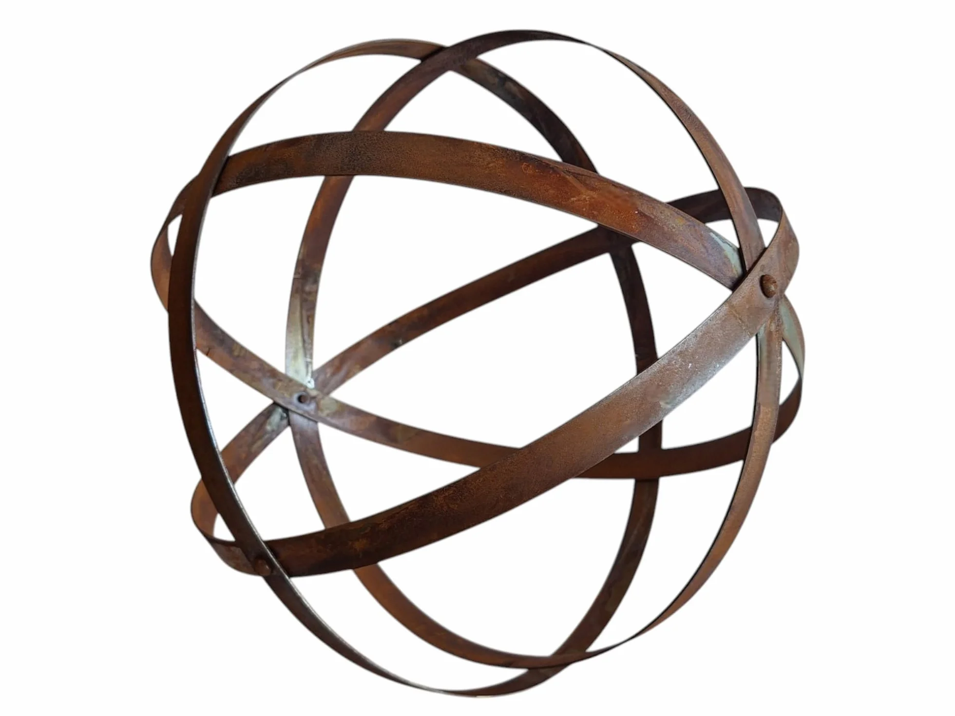 Bornhöft Sfera da giardino in metallo, effetto ruggine, scultura decorativa in acciaio per giardino, decorazione da giardino (40 cm)