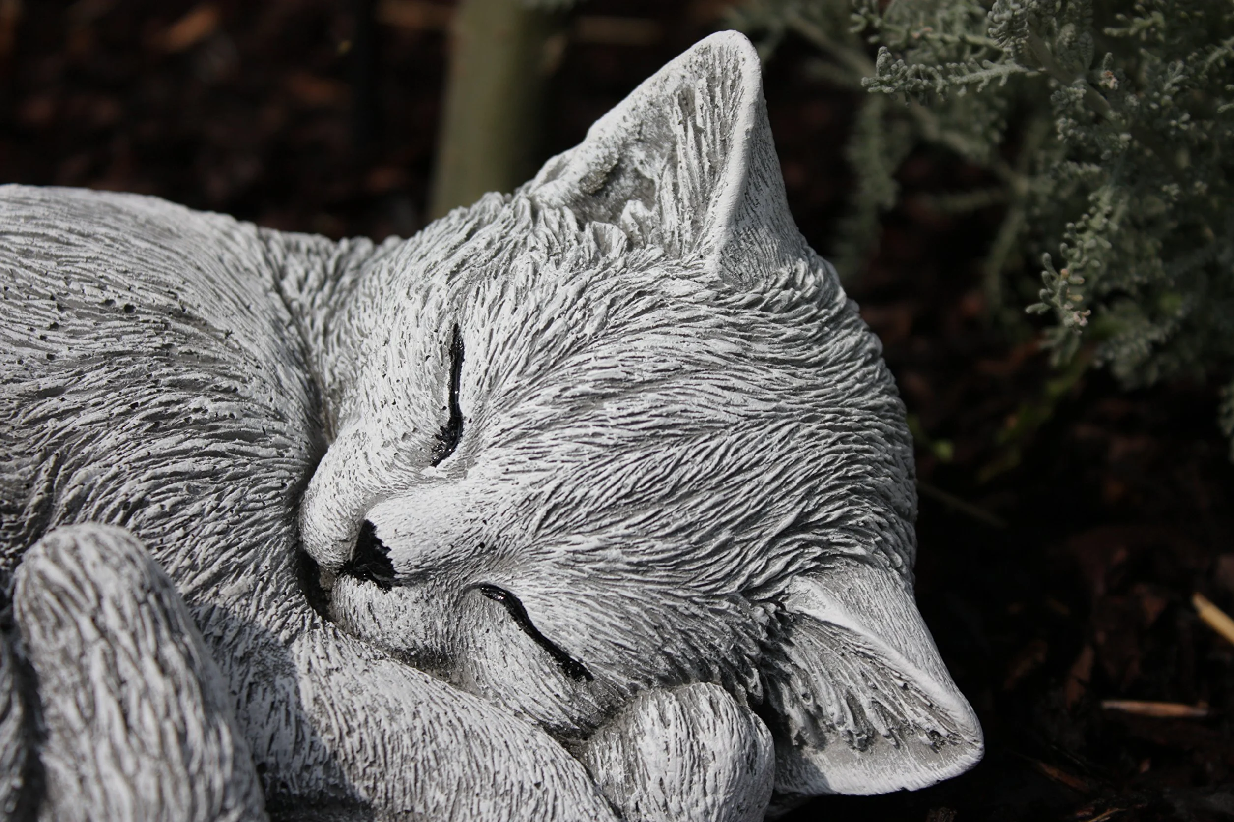 stoneandstyle Statua Scultura Gatto felino Che Dorme, Fatto a Mano, Resistente al Gelo