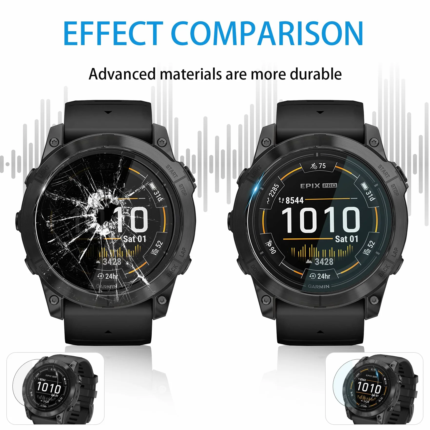 Diruite Pellicola Protettiva Vetro Temperato per Garmin Epix Pro 51mm HD Antigraffio