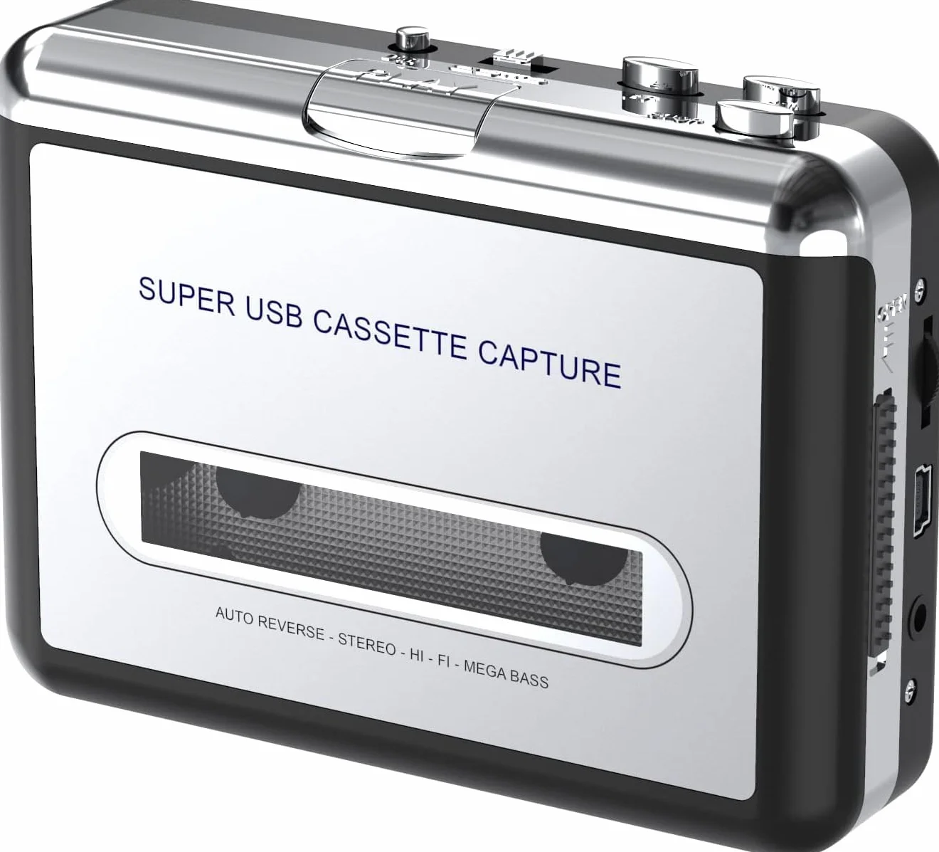 Lettore cassette portatile convertitore MP3 digitale argento