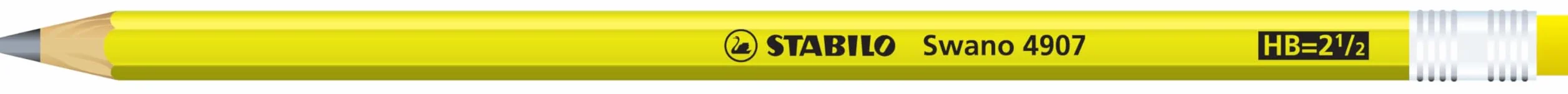 STABILO Swano Fluo Matita in Grafite HB Eco Pack da 12 Gommino Giallo Verde Arancione Rosa