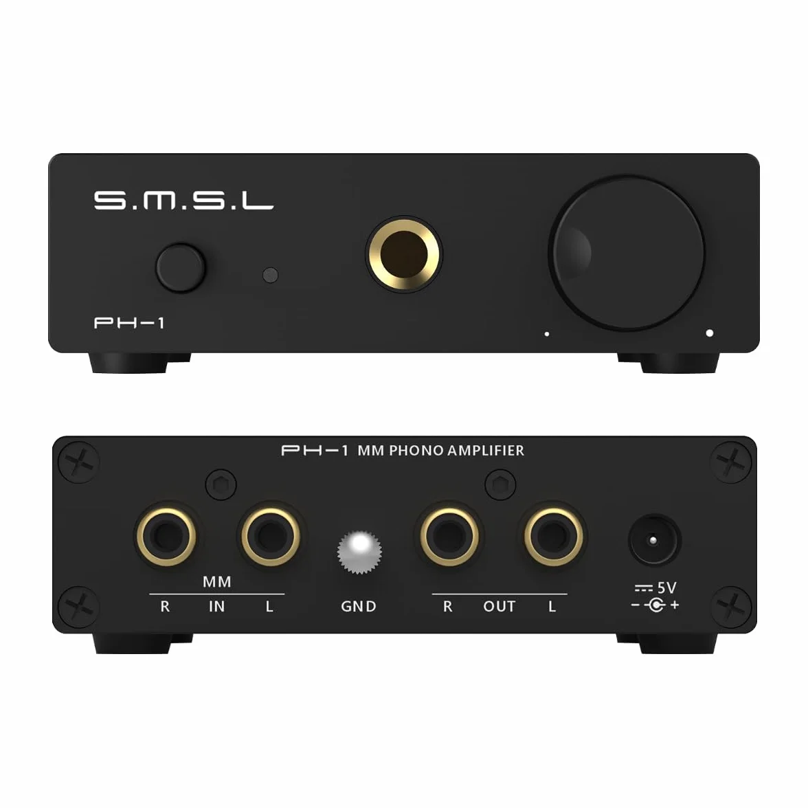 S.M.S.L PH-1 Preamplificatore Phono Mini per Giradischi MM, Amplificatore Audio Stereo HiFi, Preamp con Uscita RCA 6.35mm, Alimentazione DC 5V