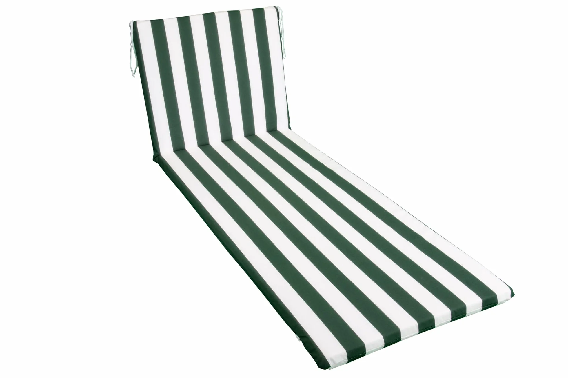 GHIOCUSCINI | Cuscino per Lettino Mare, RIGATO VERDE in Tessuto Cotone 100%, Sfoderabile, 52 + 130 x 57 cm, Alto 4 cm, Made in Italy