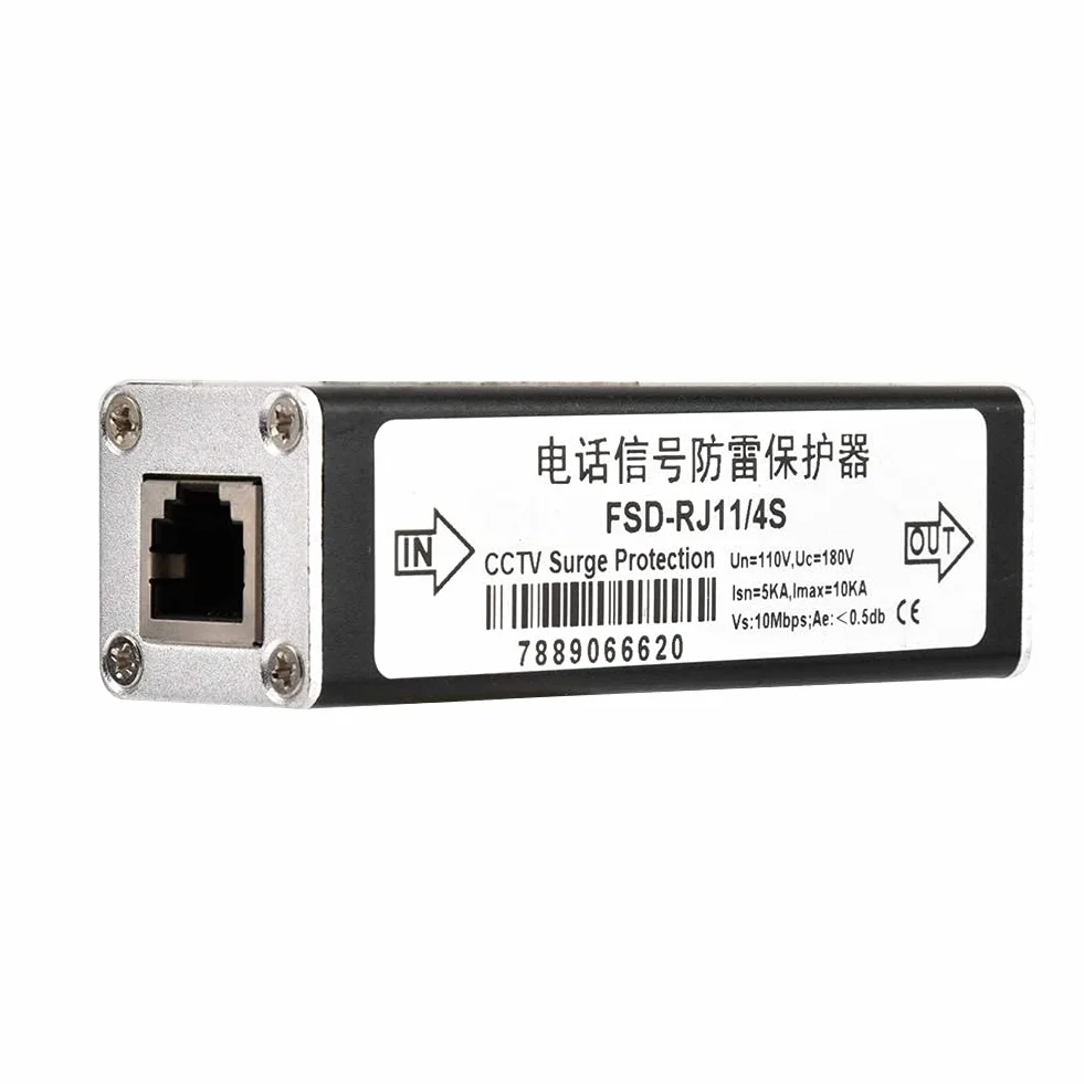 FSD-RJ11 Surge Protector Presa Salvafulmine per Linee di Segnale e Telefoni