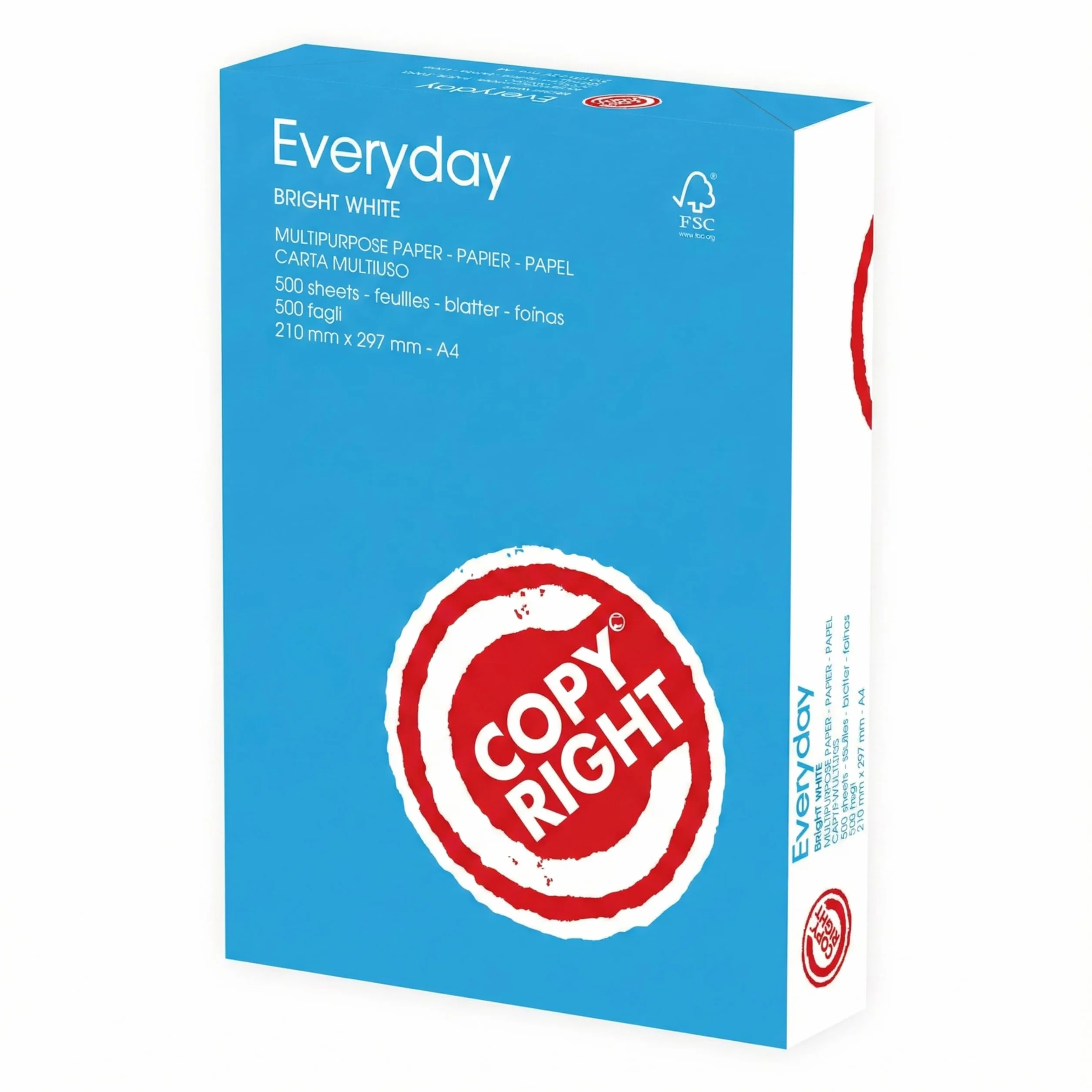 Everyday Carta A4 Pacco 5 Risme 2500 Fogli per Stampante Laser Inkjet FSC ECF