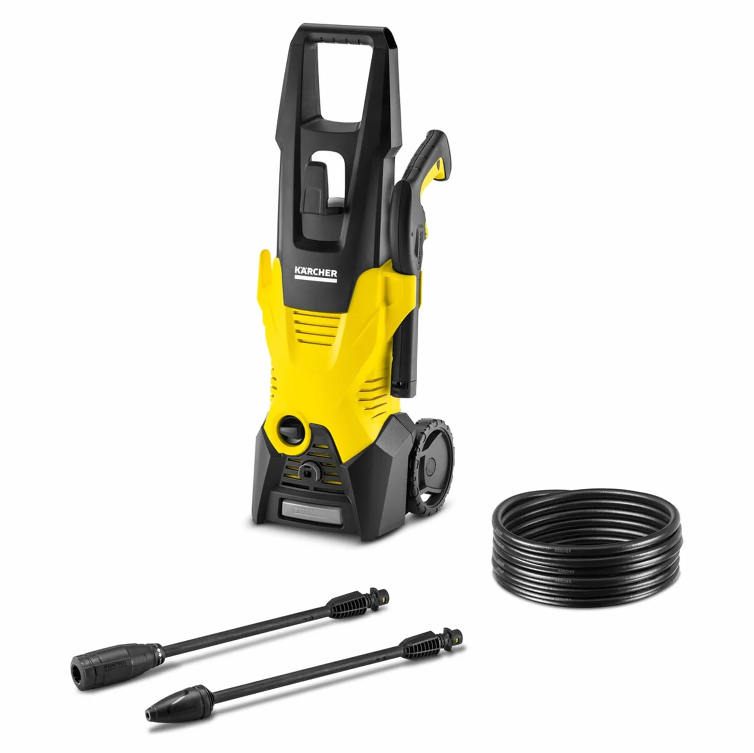 Kärcher Idropulitrice K 3, Pressione max 120 bar, Portata 380 l/h, Area di lavoro 25 m²/h, Filtro acqua, Pistola e Tubo Alta Pressione 6m, Serbatoio detergente, Ugello mangiasporco, Lancia Vario Power