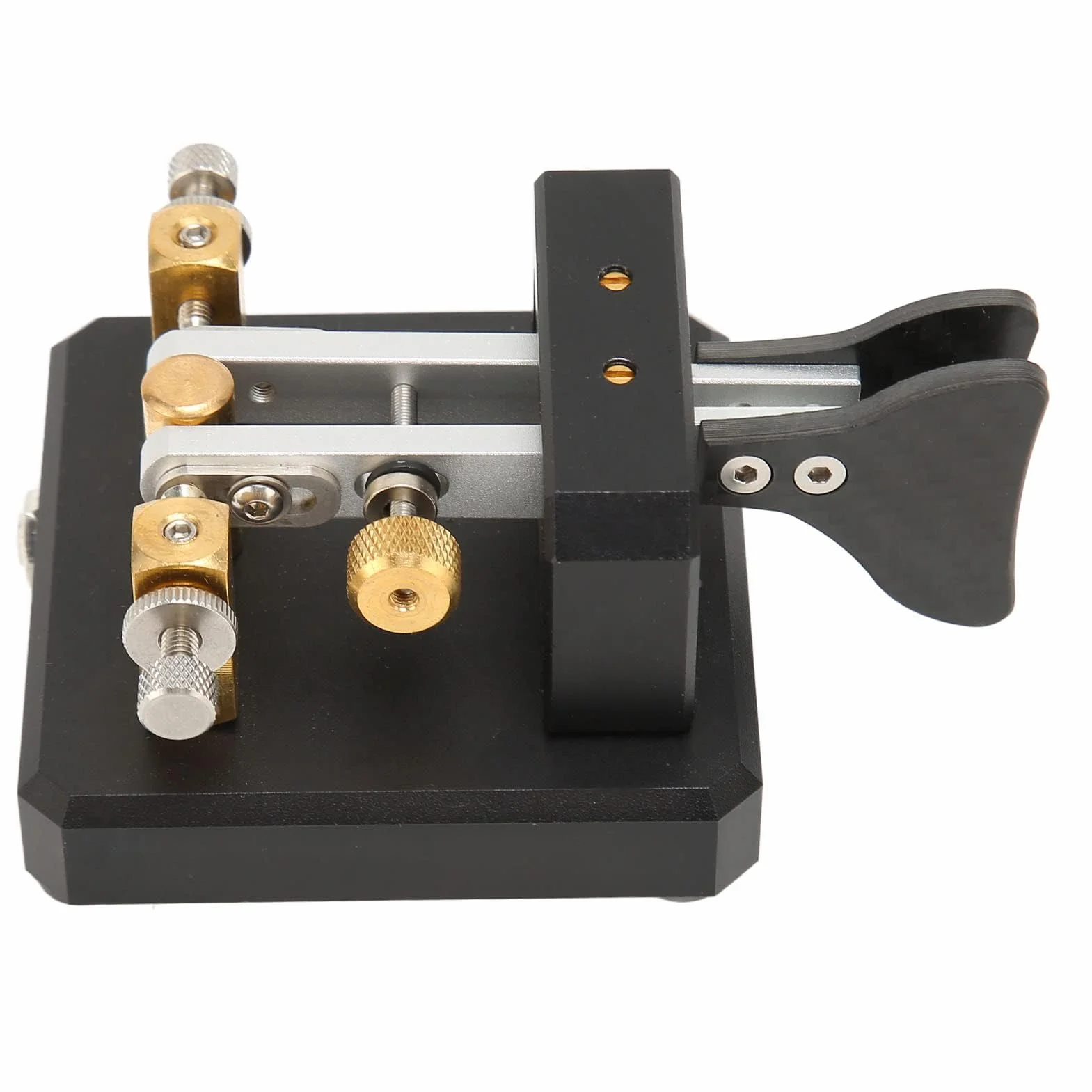 Mini CW Key Automatic Morse Code Keyer Telegraph Double Paddle POTA SOTA LOTA Nero