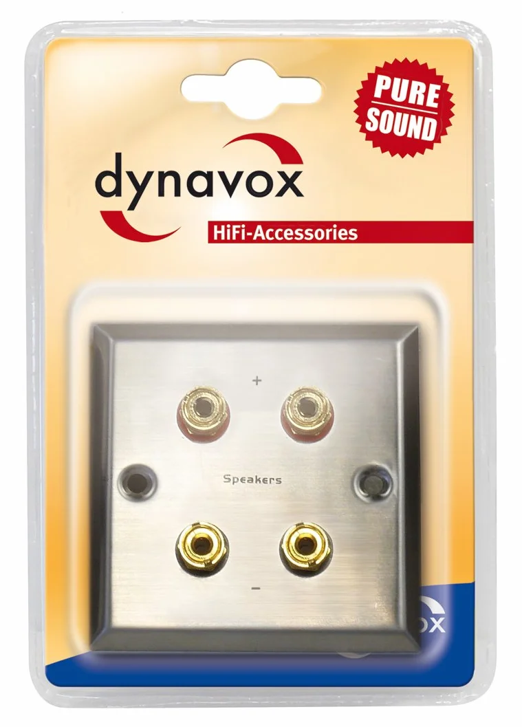 Dynavox LS-Presa per parete in acciaio 4 prese banana
