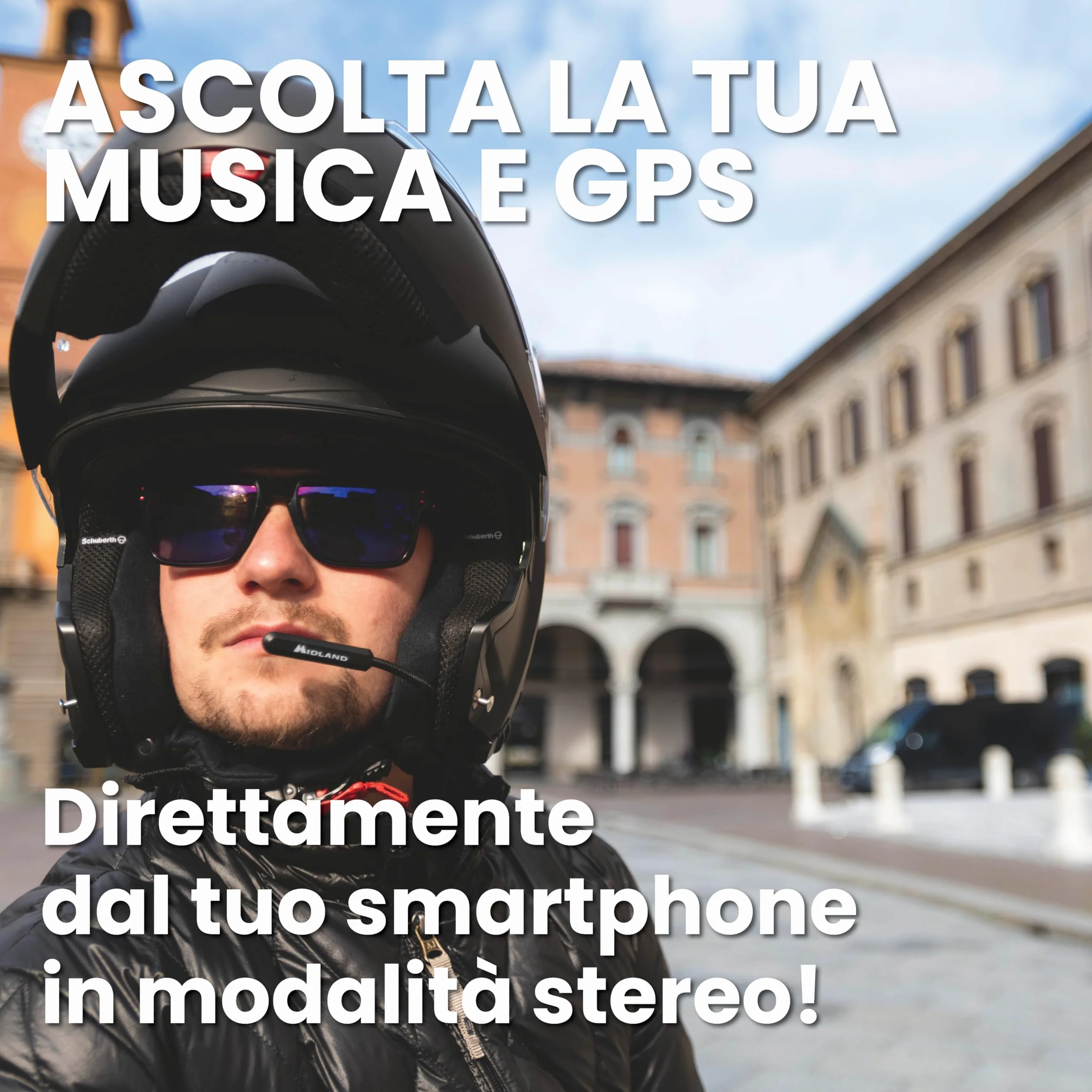 Midland Auricolare Bluetooth 5.2 Singolo Lokui K10 per Motociclisti Urbani con Filtro Anti-Rumore, Ricarica Rapida