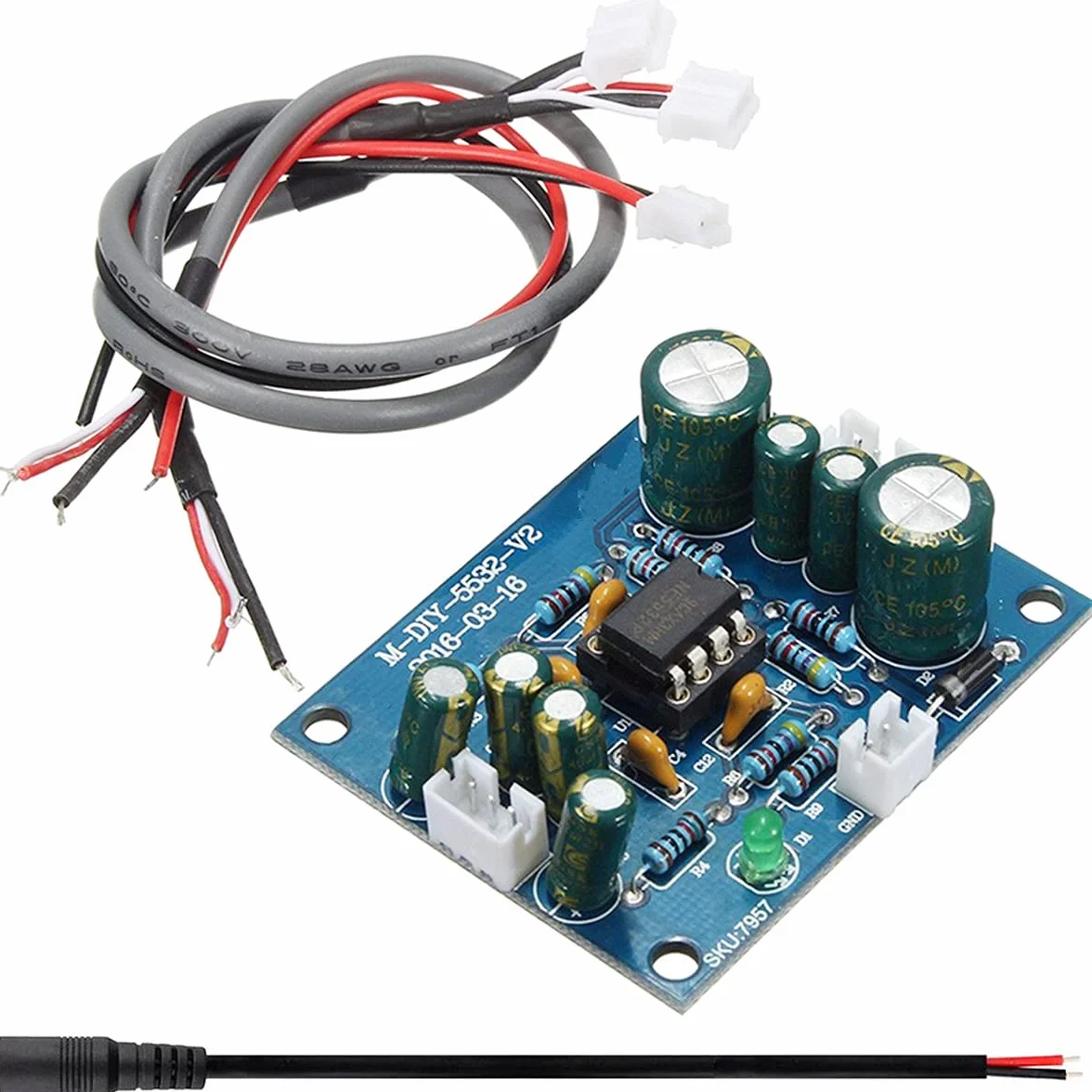 NE5532 Scheda preamplificatore Op DC12V-35V con cavo 28 awg per Bluetooth