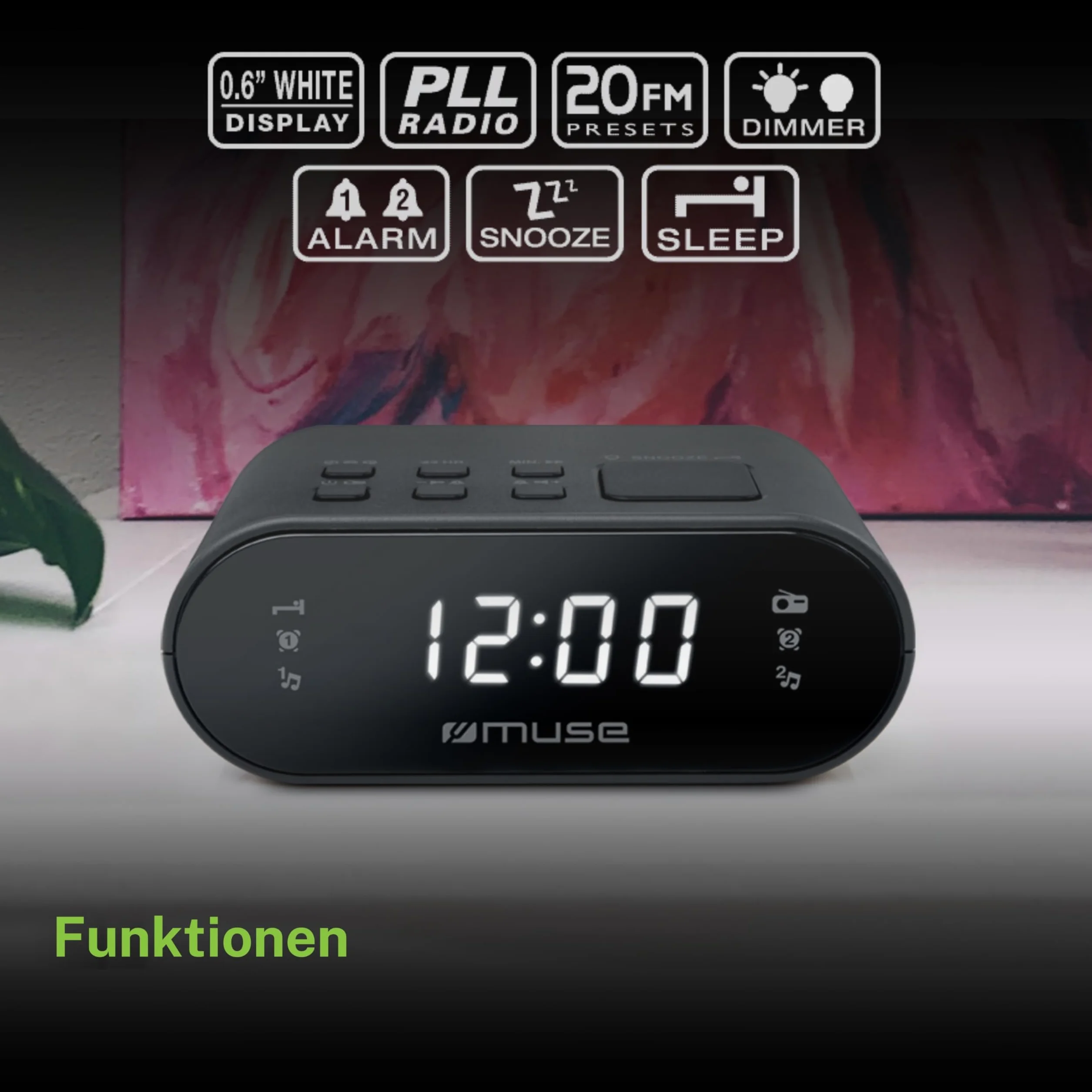 MUSE M-10 CR NEGRO RADIO ANALÓGICA SOBREMESA FM SNOOZE