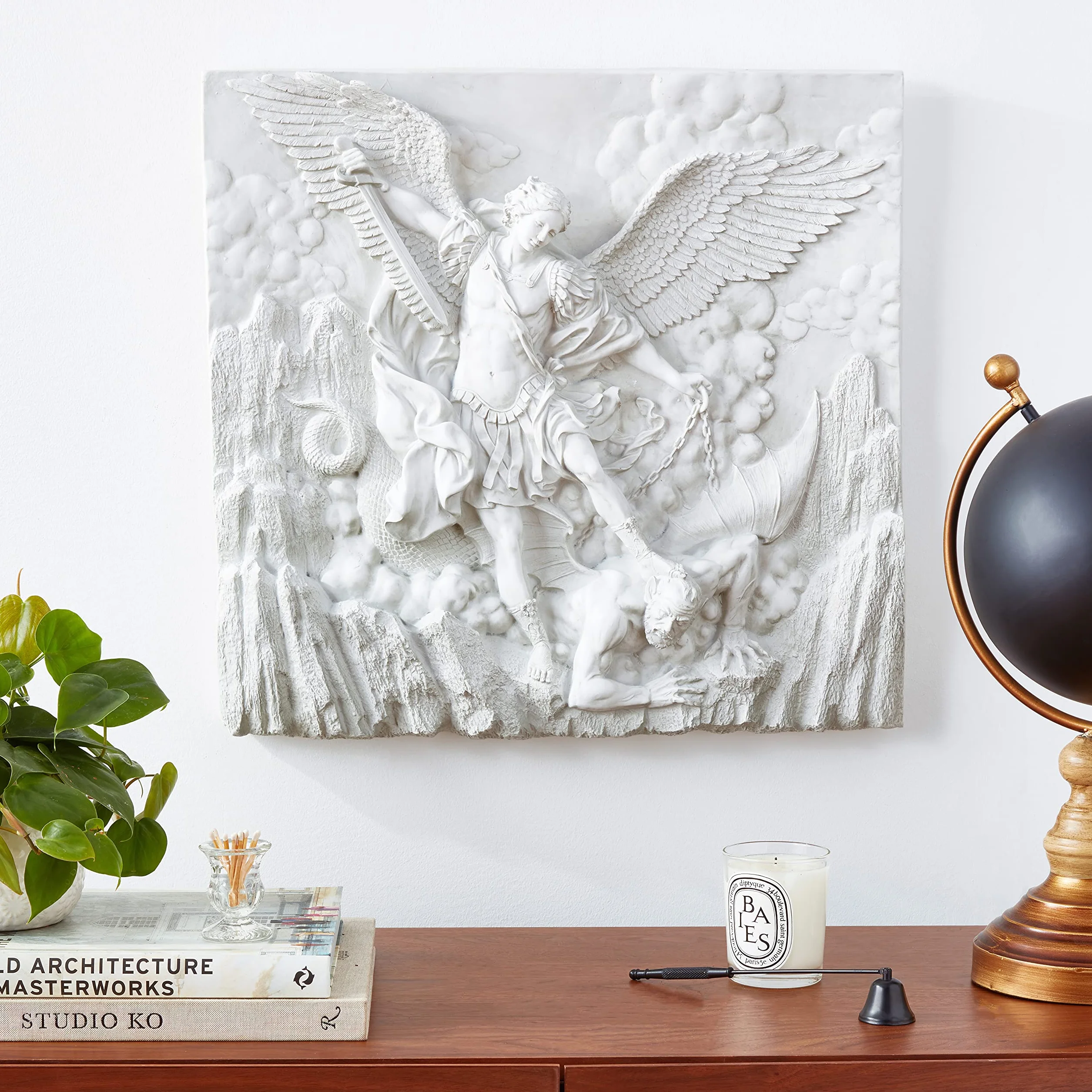 Design Toscano NG33581 Fregio di Parete Scultorea di Arcangelo St. Michael, Allora