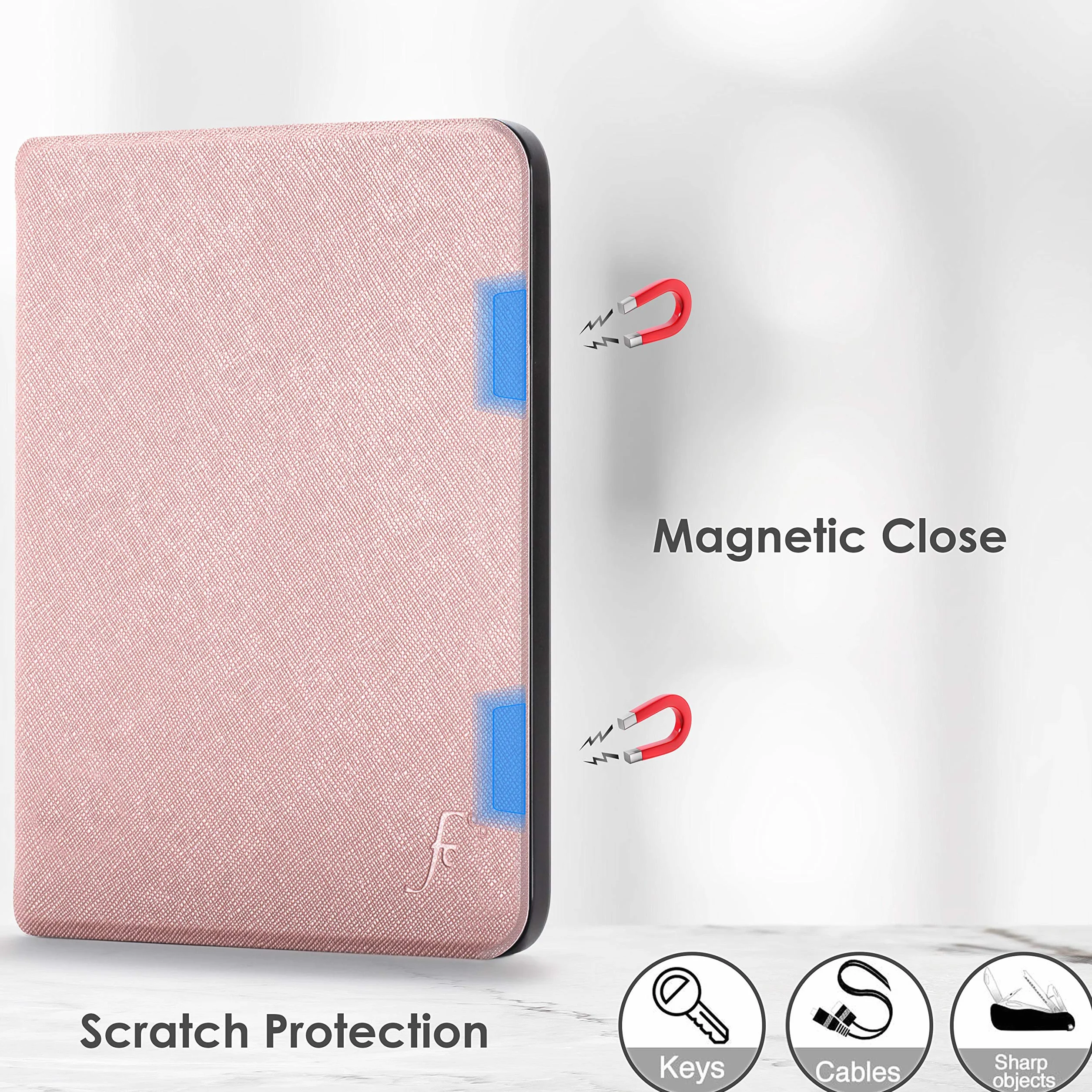 Forefront Cases Custodia Amazon Kindle Paperwhite 7" 2024 16 GB e Signature Edition 32 GB Colorsoft - Oro Rosa - Sottile Leggero Protettiva Auto Svegliati Sonno Cover