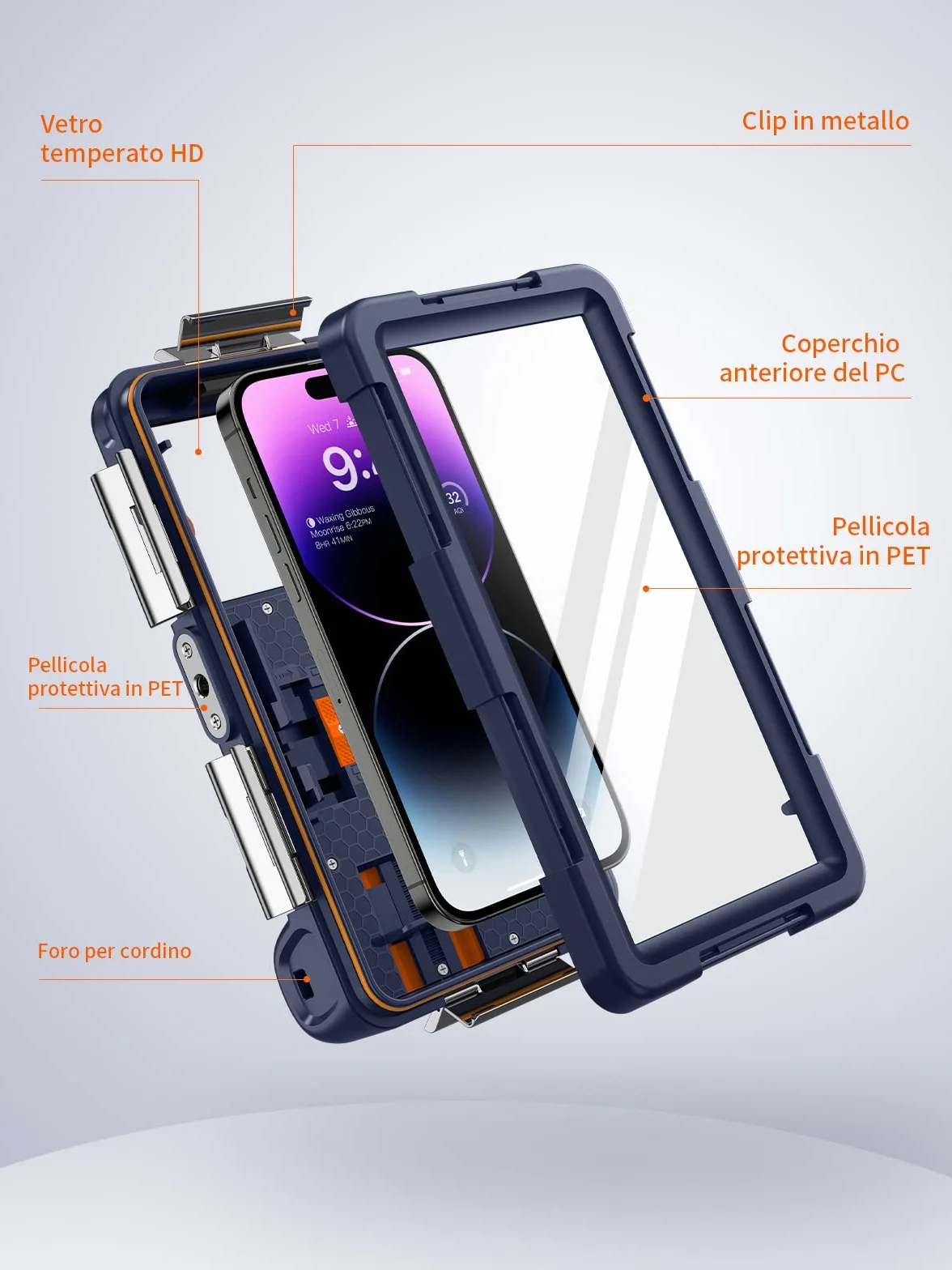 Custodia Impermeabile IP68 15M per iPhone Samsung Huawei Xiaomi 6,9 Pollici Snorkeling Surf