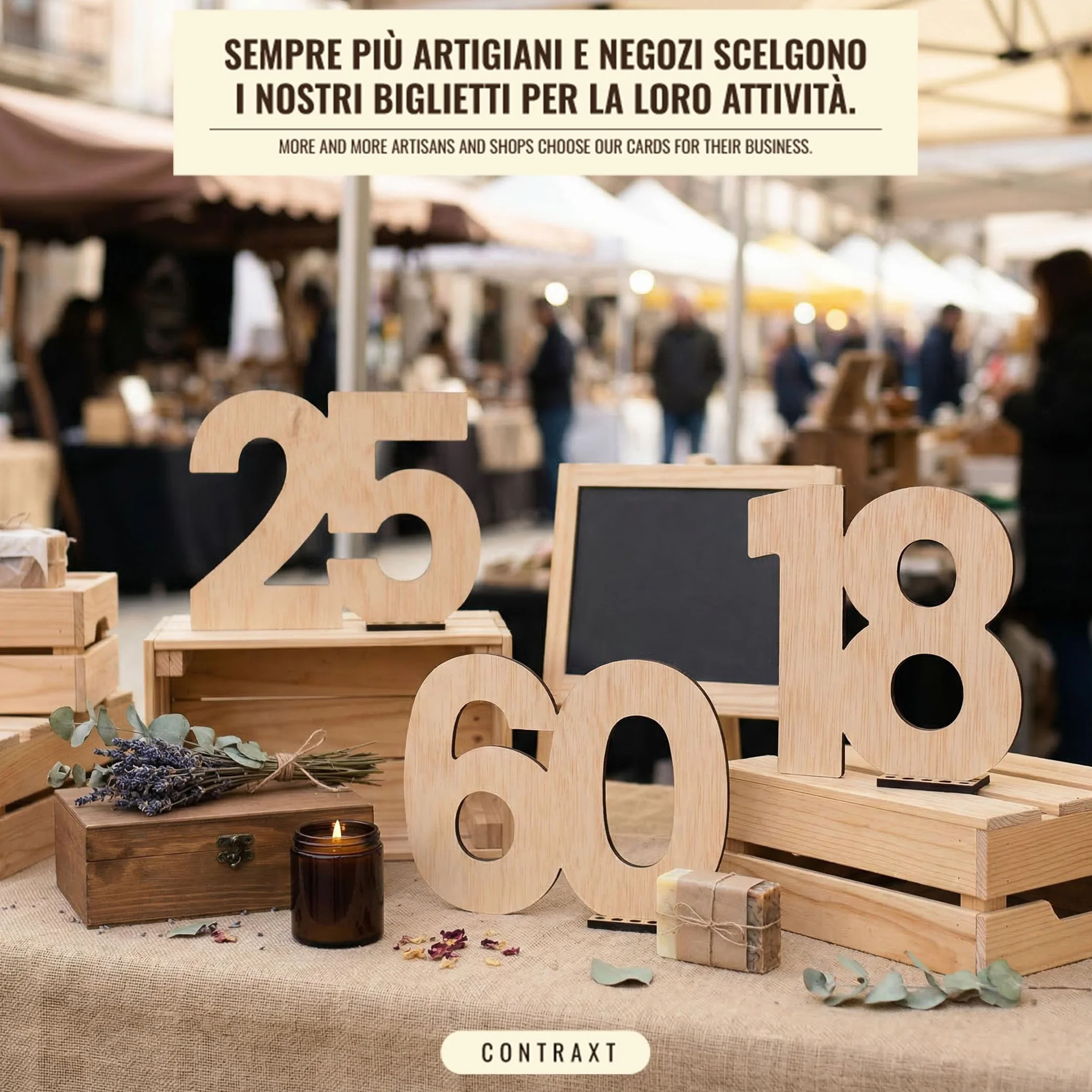 CONTRAXT Biglietto Auguri 30 Anni legno, Idee regalo Compleanno donna uomo