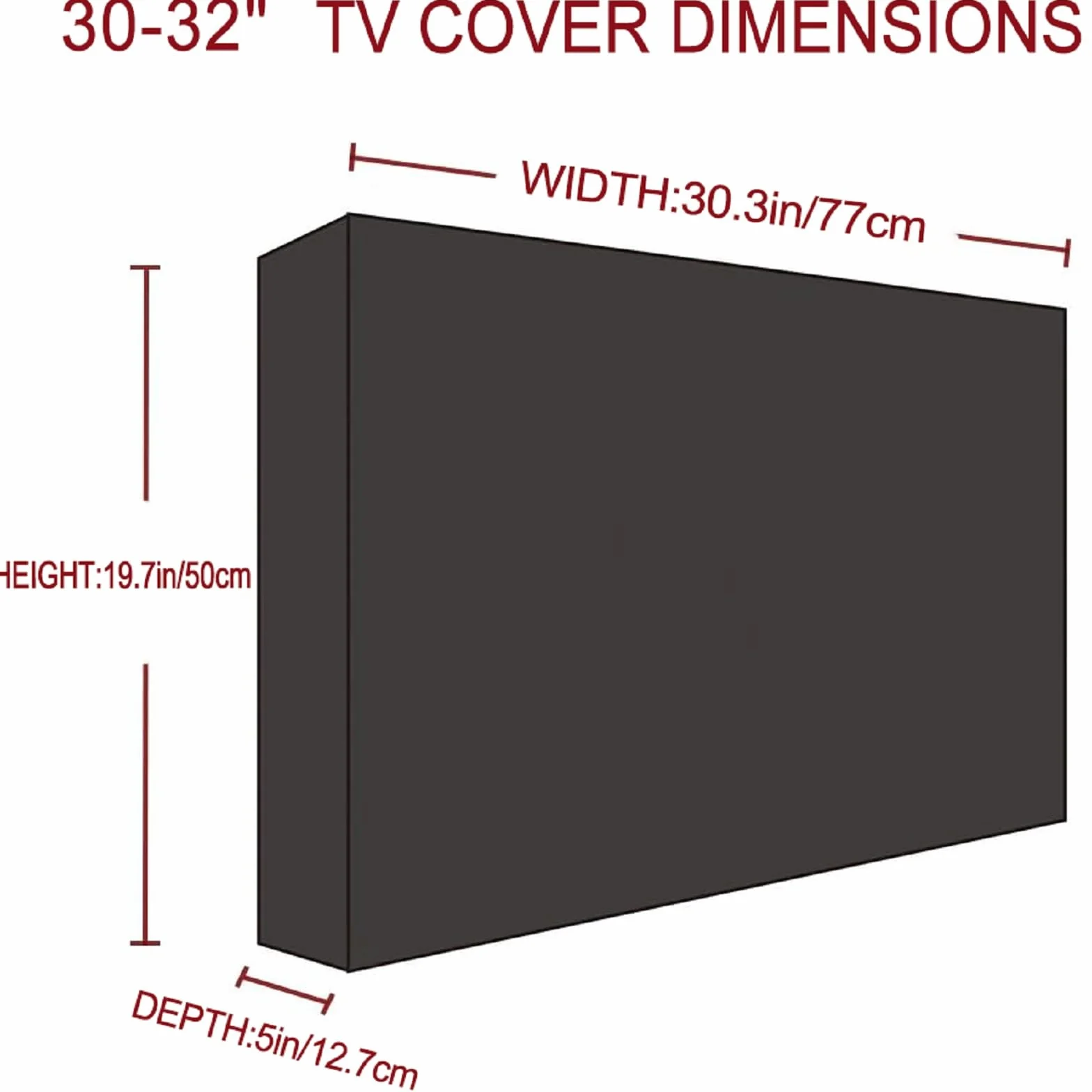 Copertura Universale per Schermo TV 30" - 32" Resistente alle Intemperie Nero