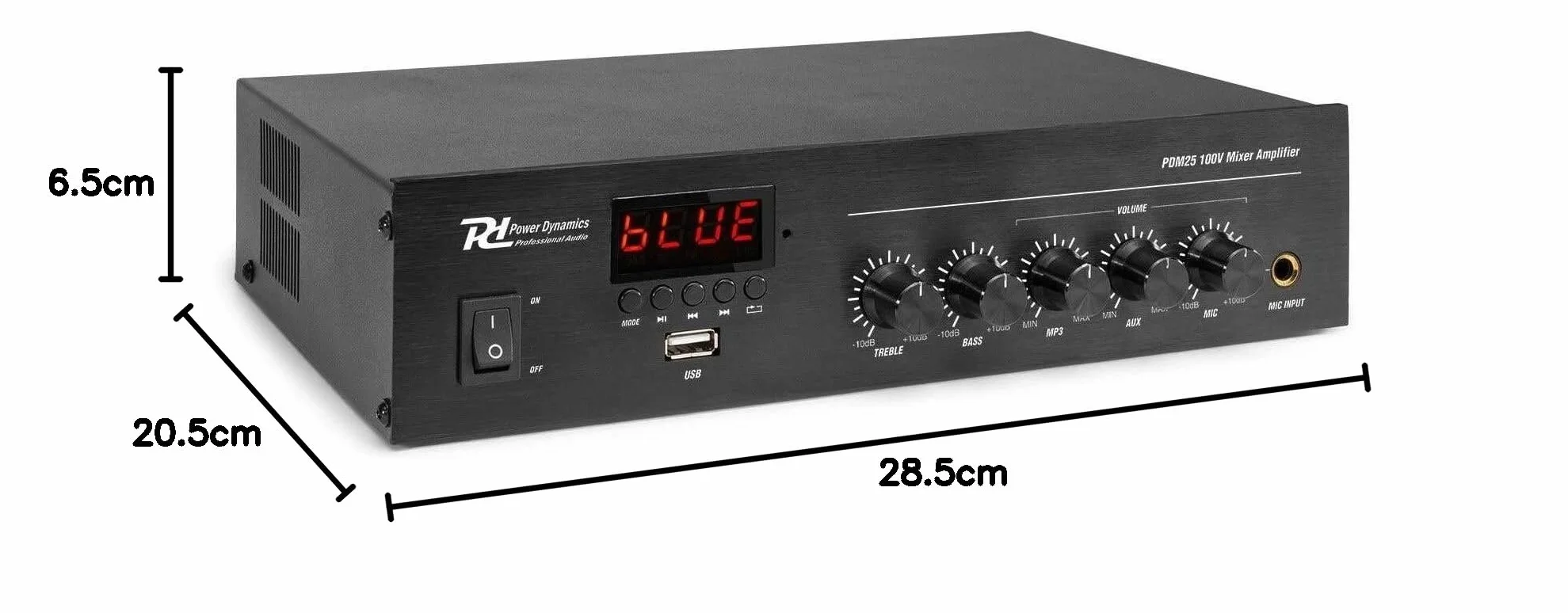 AMPLIFICATORE 100V IBRIDO 4-16 OHM BLUETOOTH RADIO USB FILODIFFUSIONE