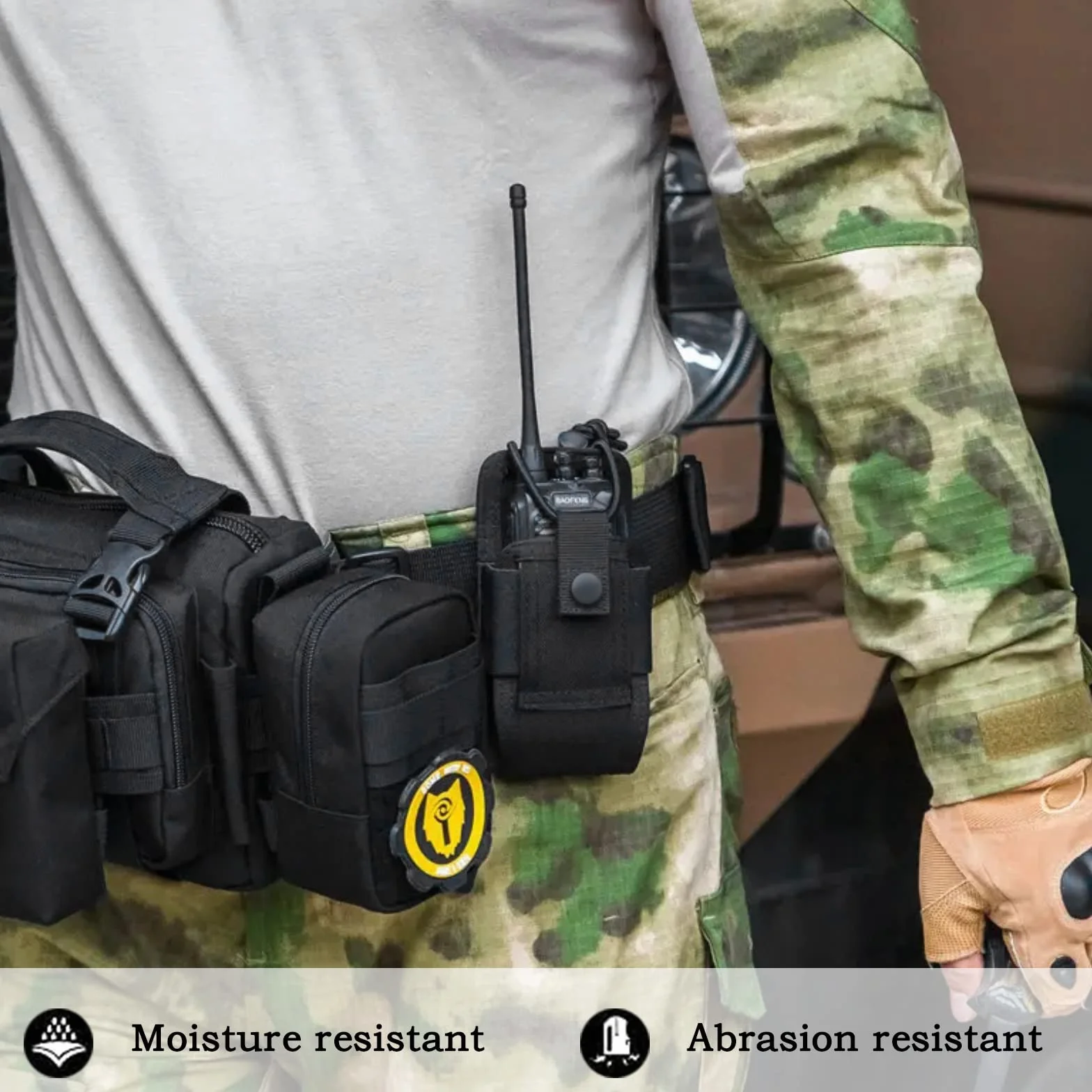 Kyrio Molle porta radio Walkie Talkie Pouch Case per cintura di servizio fondina tattica