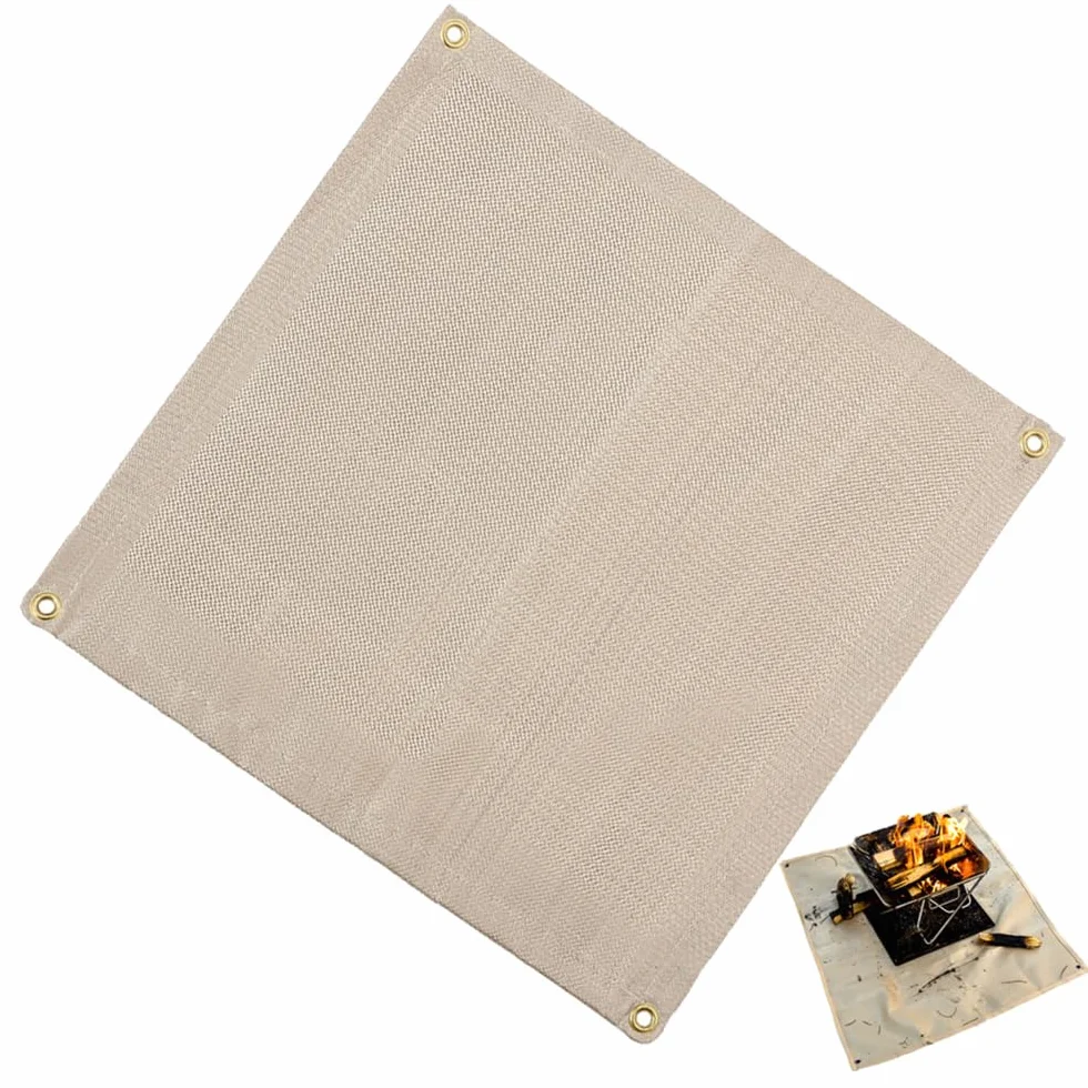 Tappetino per braciere da 30 cm, per campeggio, barbecue, resistente alle temperature, ignifugo, per stufe e grill, coperta per isolamento del ponte in legno, per esterni e interni, protezione del