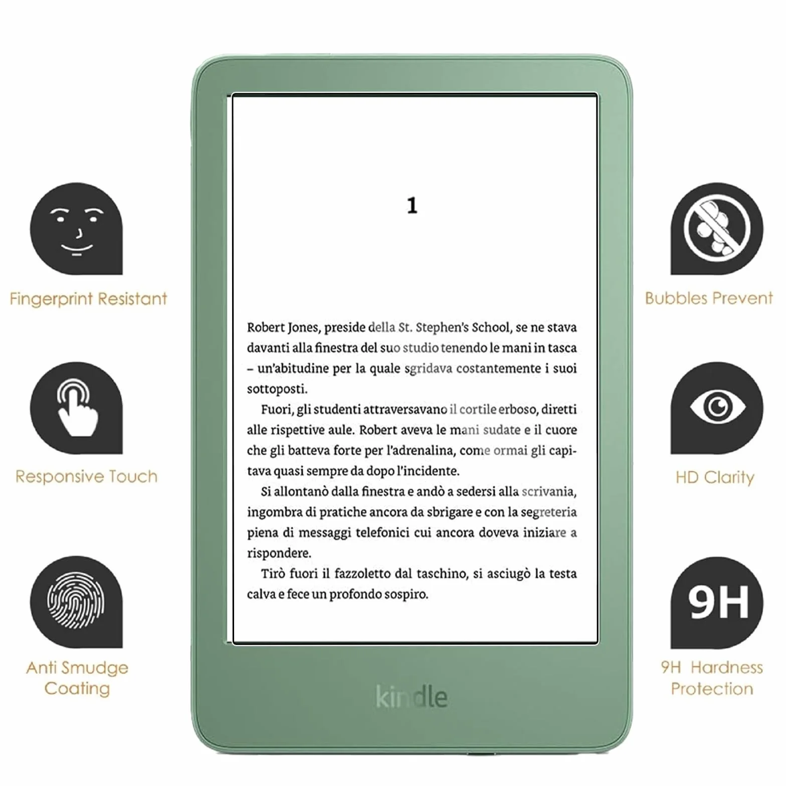 MEMELOKA Cover per Kindle 2024/2022 (6 Pollici) con 2 Pezzi Vetro Temperato, Custodia Silicone TPU Anti-Ingiallimento Trasparente