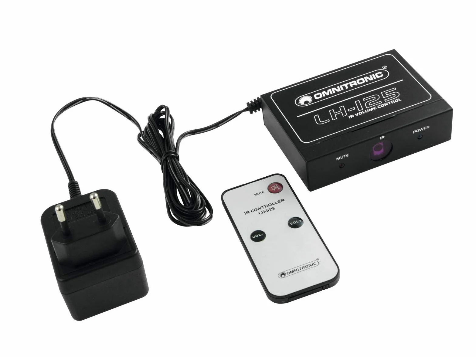 Omnitronic Telecomando Stereo LH-125 IR Regolatore Batteria Alcalina