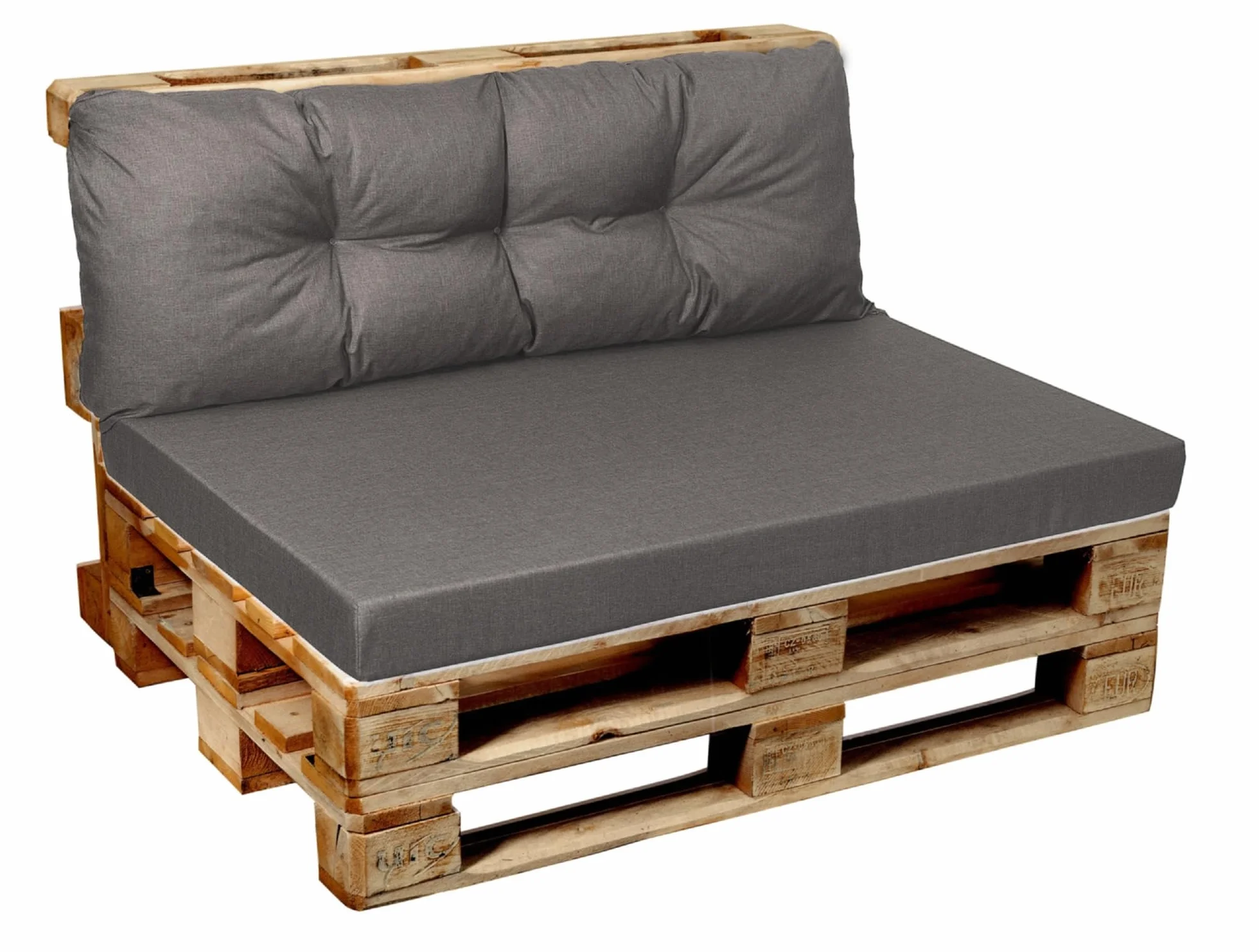 Cuscini per bancali divano pallet Seduta Schienale Set 120x60 120x50 grigio