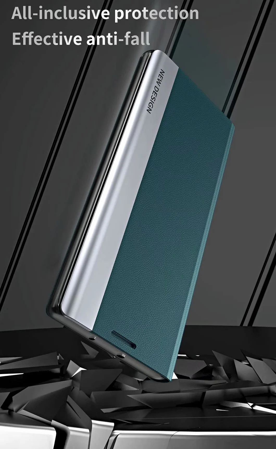 Custodia per Xiaomi Redmi Note 10 5G Smart Flip Cover con finestra laterale in TPU antiurto Argento
