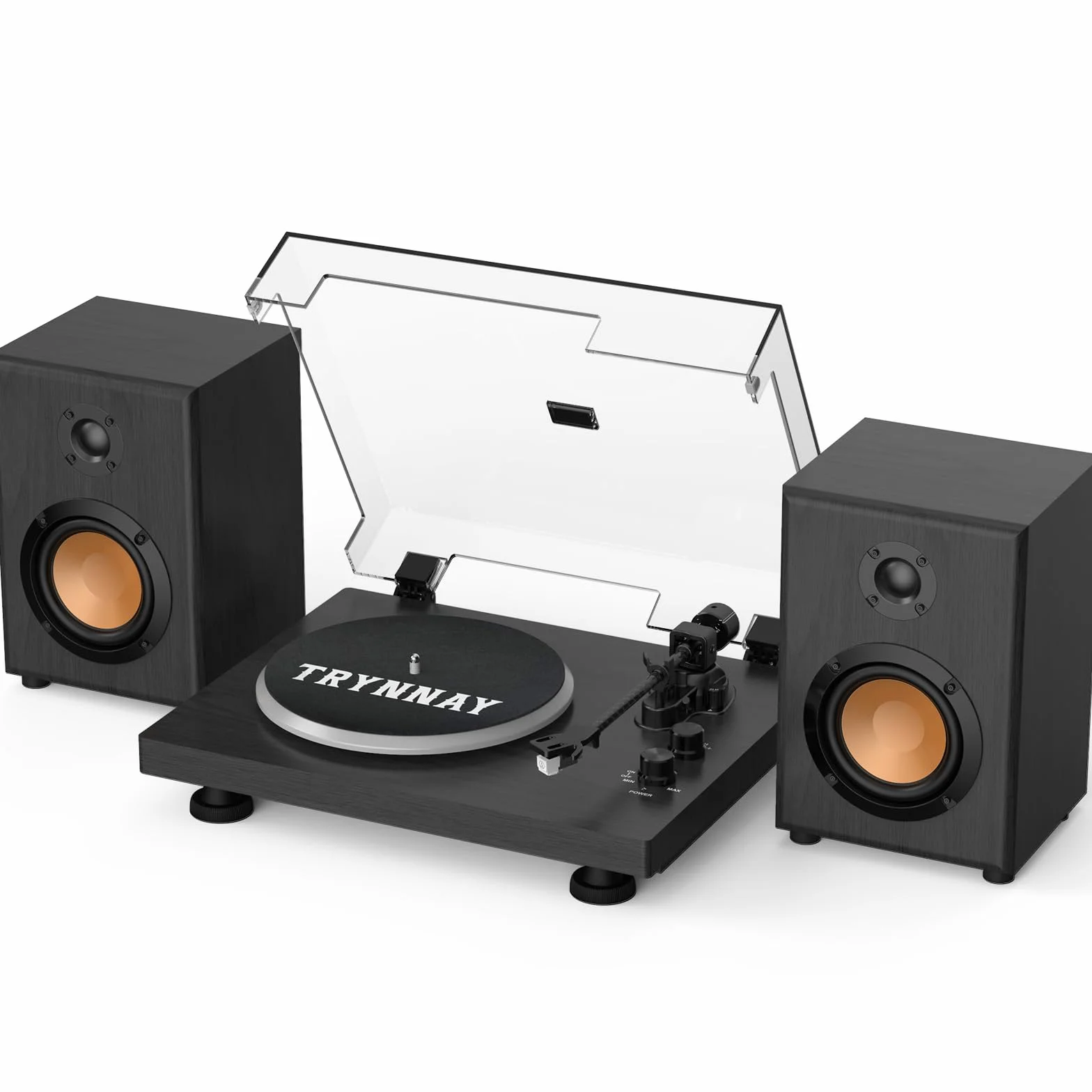 Giradischi Lettore con Contrappeso Regolabile Bluetooth 33/45 RPM 7/10/12 Pollici Suono Hi-Fi Nero