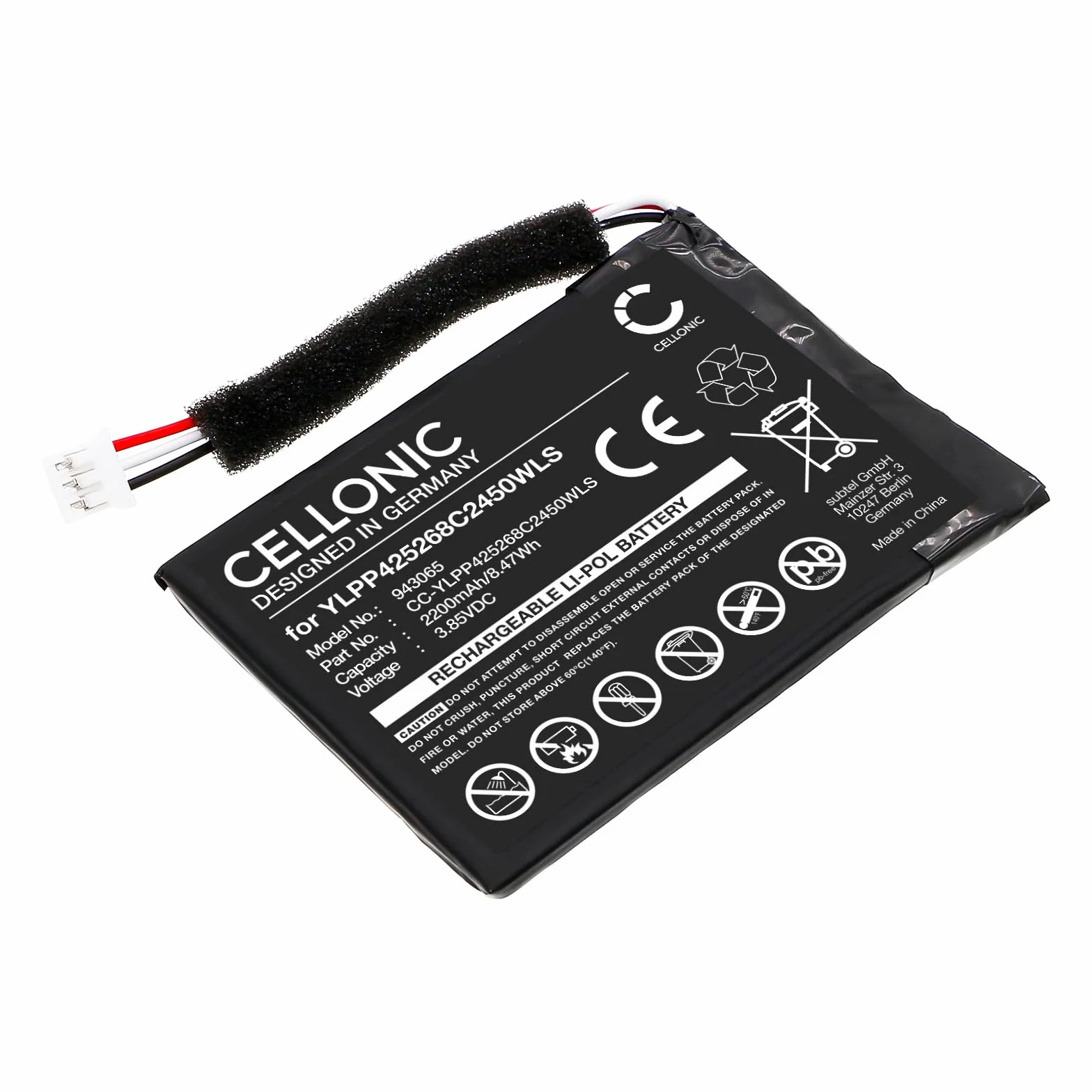 CELLONIC Batteria per Altoparlante Yealink CP900 2200mAh 3.85V