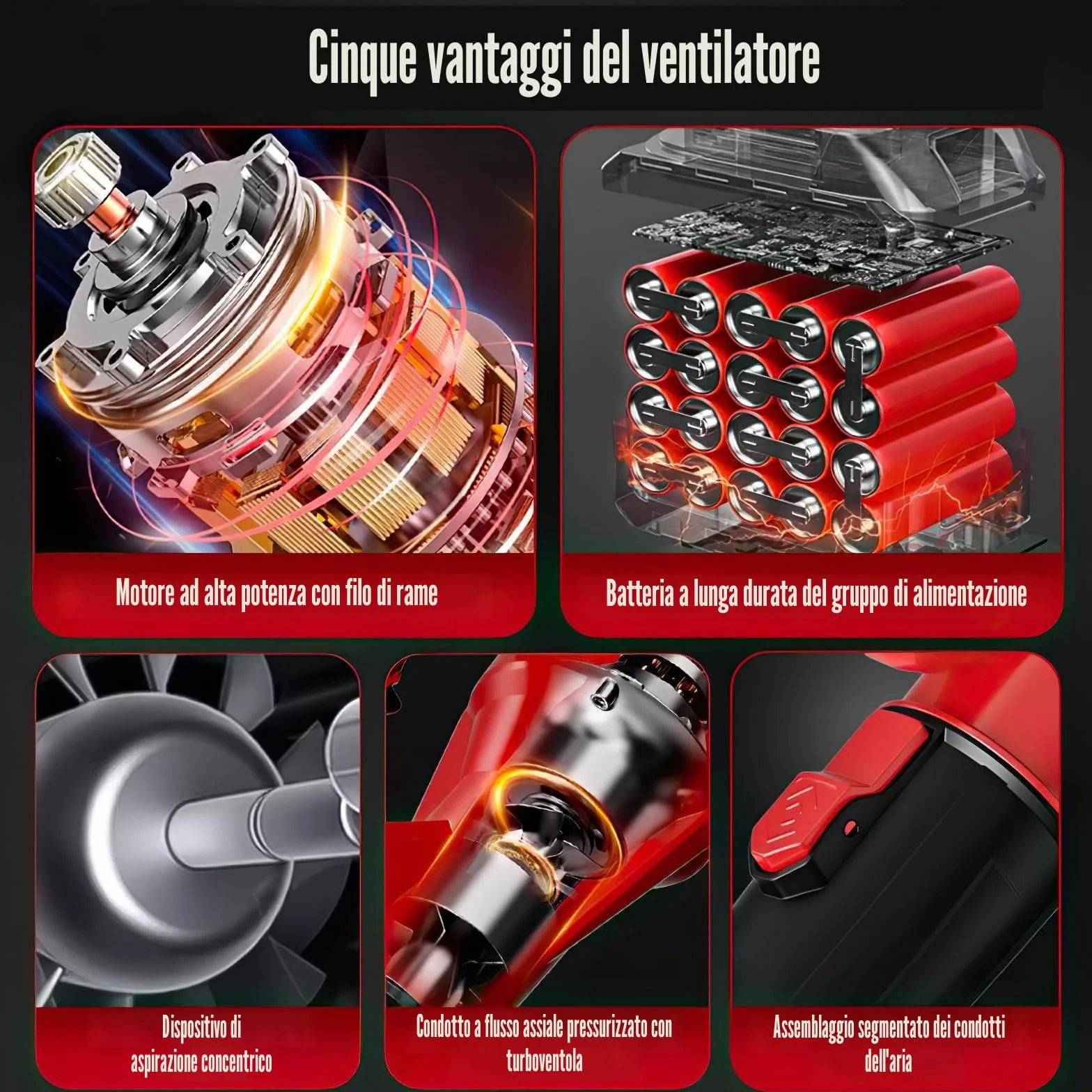 Soffiatore batteria 21 V, soffiatore di foglie senza fili con batteria e caricabatterie, 6 velocità, 210 km/h, soffiatore a foglia potente per giardino, manutenzione del prato e rimozione della neve