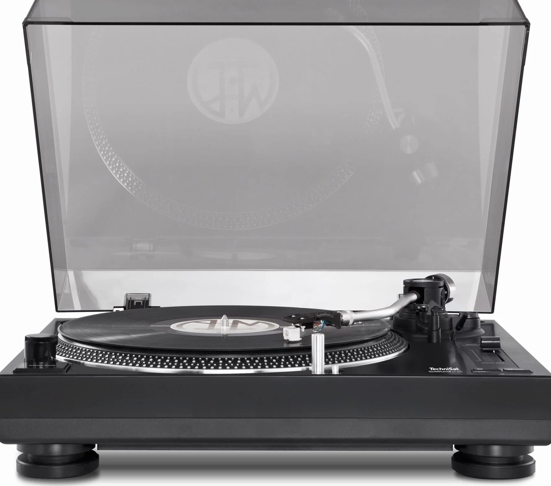 TechniSat TECHNIPLAYER LP 300 Giradischi professionale USB per DJ con funzione scratch, velocità 33/45 giri/min, azionamento diretto, nero