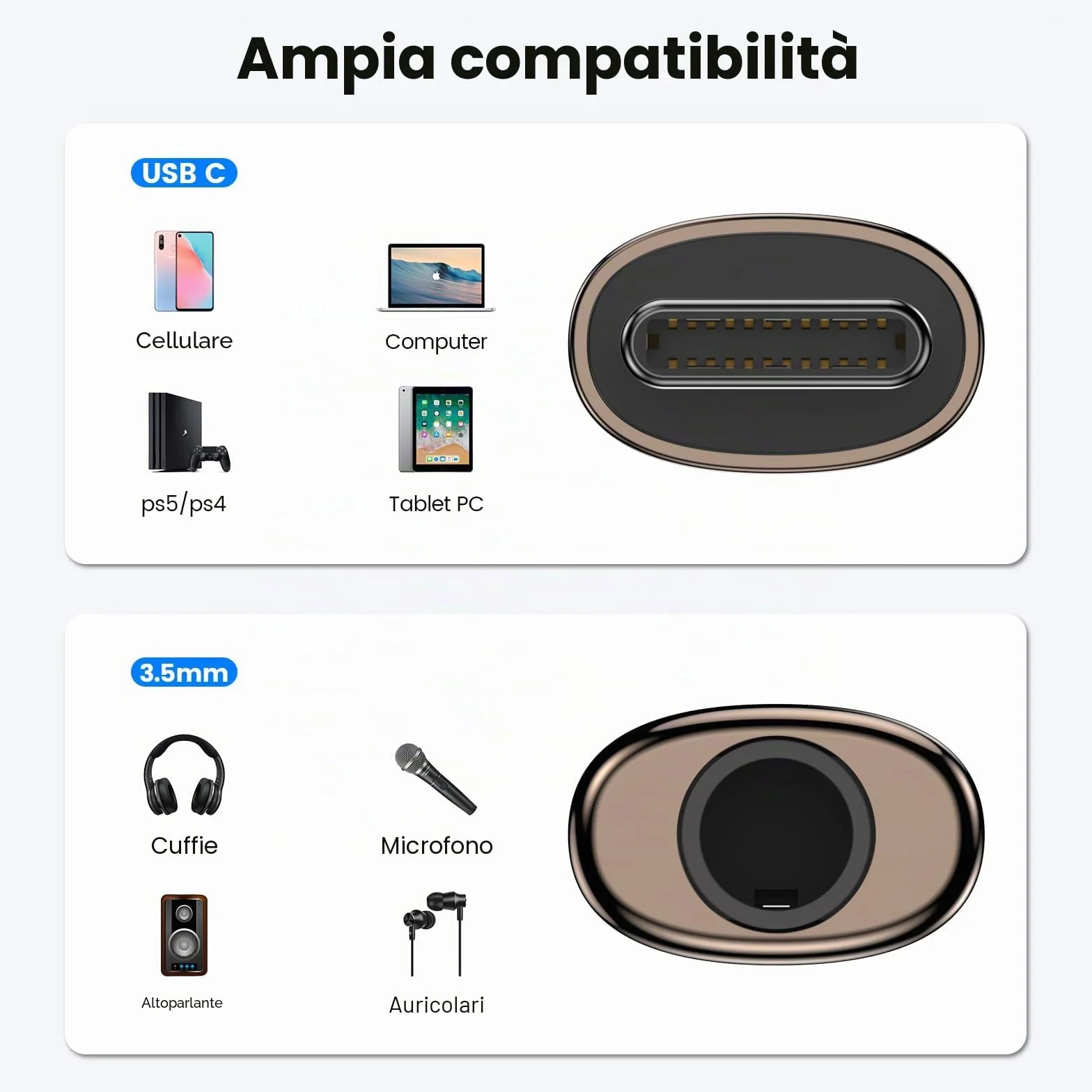 MOSWAG Adattatore USB C Jack con DAC Integrato, da USB C a 3,5 mm in Lega di Zinco