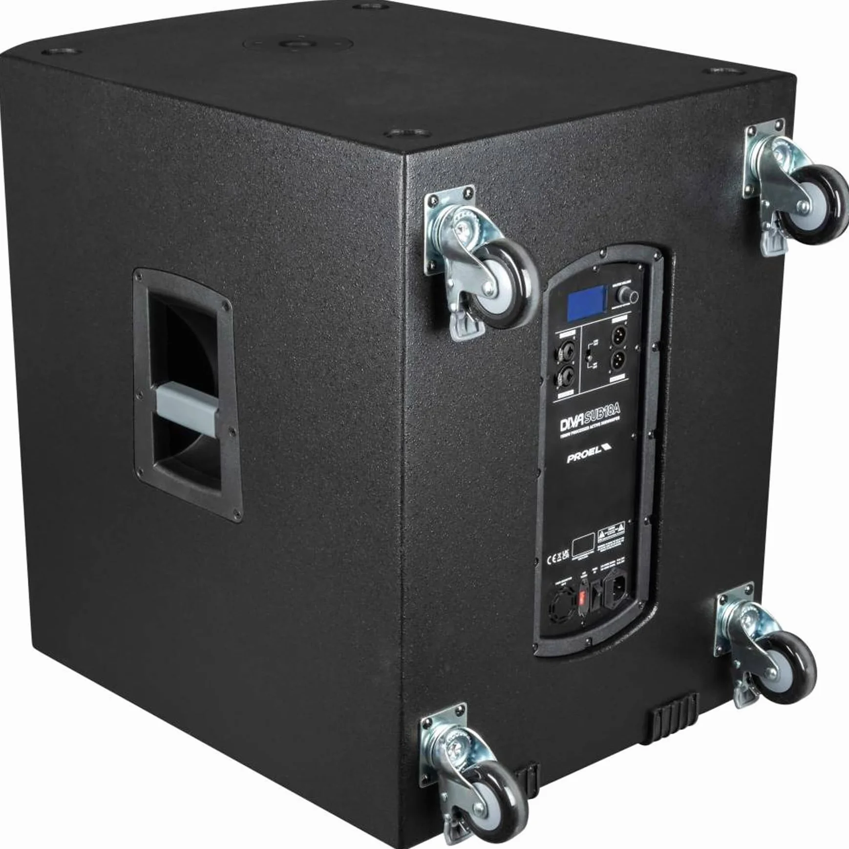 PROEL DIVASUB18A Subwoofer 18" 1500W Picco Display LCD Controllo Manopola Singola Nero