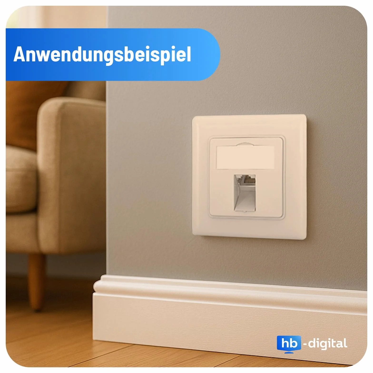 Presa di rete CAT 6a RJ45 1 porta Keystone STP schermata 10 GBit/s bianco HB-DIGITAL