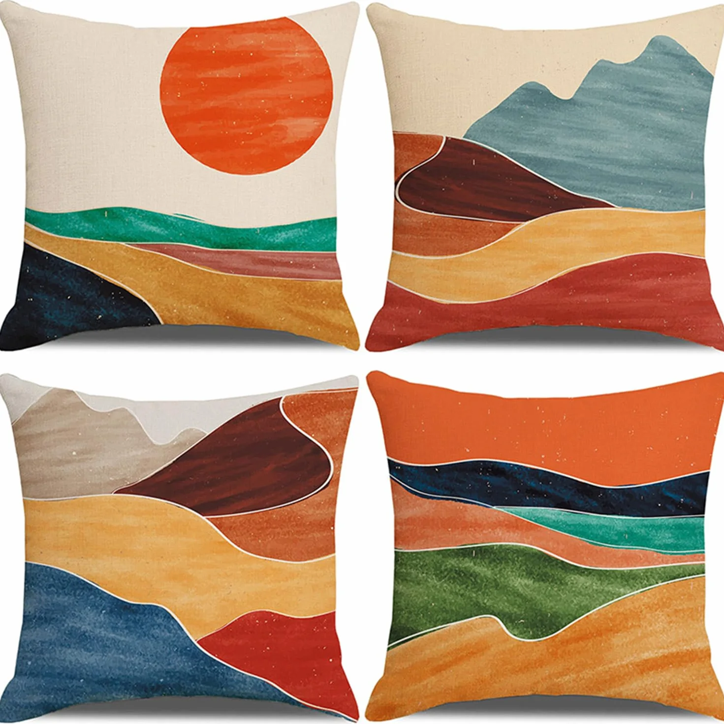 Federe Cuscini Divano 60x60cm Set di 4 Cuscini Divano Impermeabili Biancheria Cuscini Decorativi Copricuscini per Sedia Cuscino Esterno Giardino Camera da Letto Soggiorno Auto Landscape