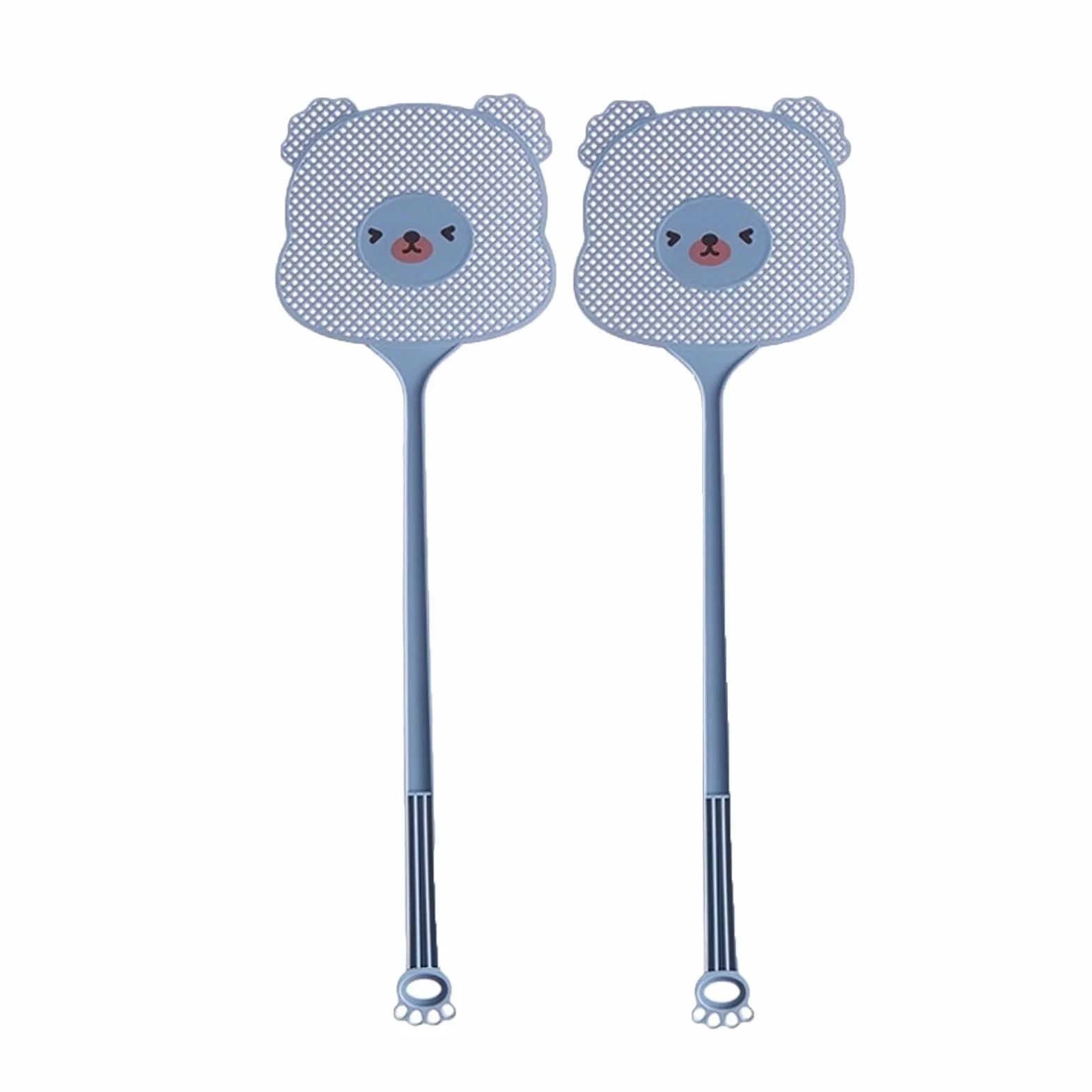 Paletta Mosche Forma di Orso Cartoon Scacciamosche 2 Pezzi L'impugnatura è A Forma di Zampa di Gatto, Che è Sia Bella Che Pratica per La Casa Ammazza Mosche(Blu)