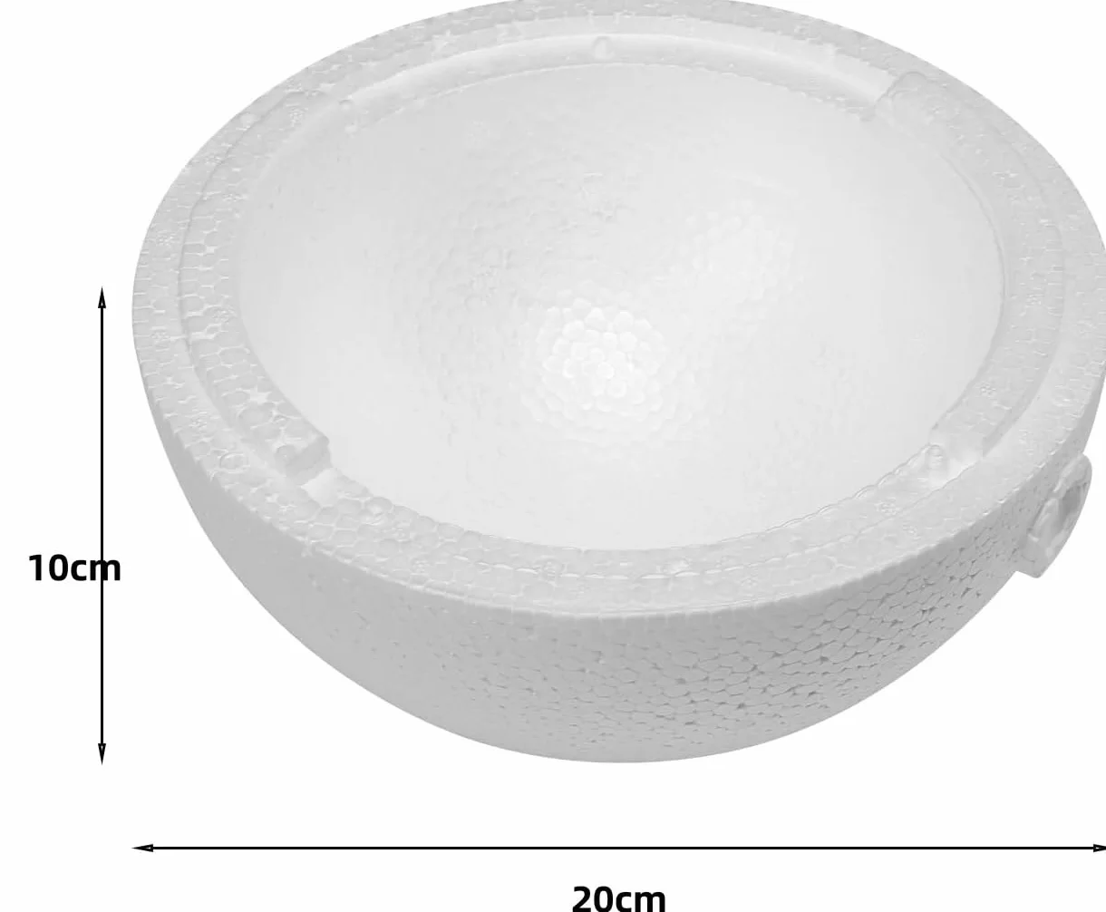 C.X.Y. Sfera Palla apribile in polistirolo EPS Bianco Diametro 15cm/20cm/30cm (20cm)
