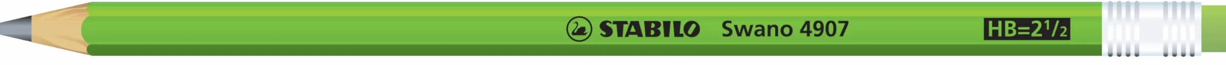 STABILO Swano Fluo Matita in Grafite HB Eco Pack da 12 Gommino Giallo Verde Arancione Rosa